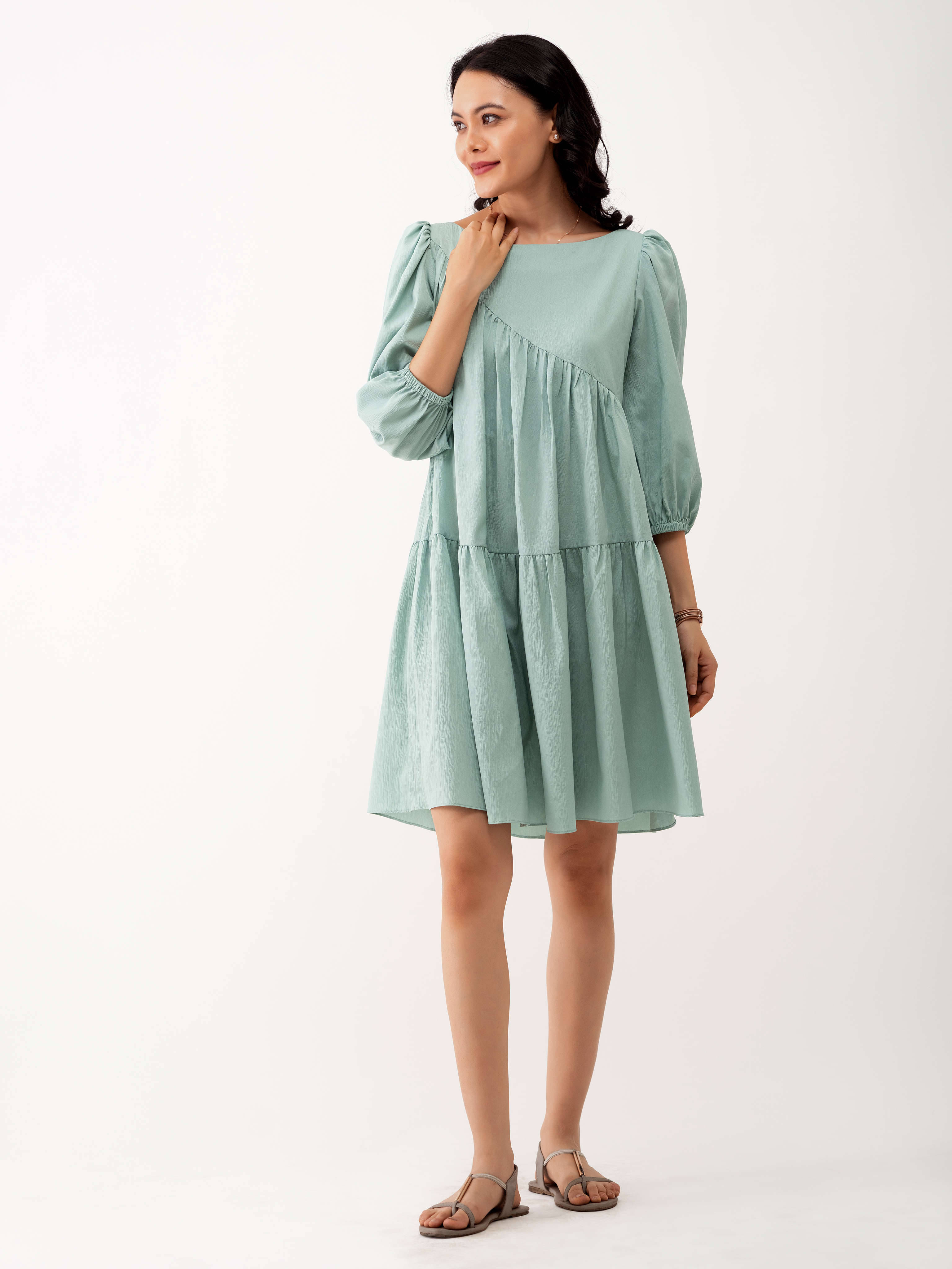 aask Polyester Blend Solid Knee Length Women's Fit & Flare Dress - Lime Green ( Pack of 1 ) aask Polyester Blend Solid Knee Length Women's Fit & Flare Dress - Lime Green ( Pack of 1 )