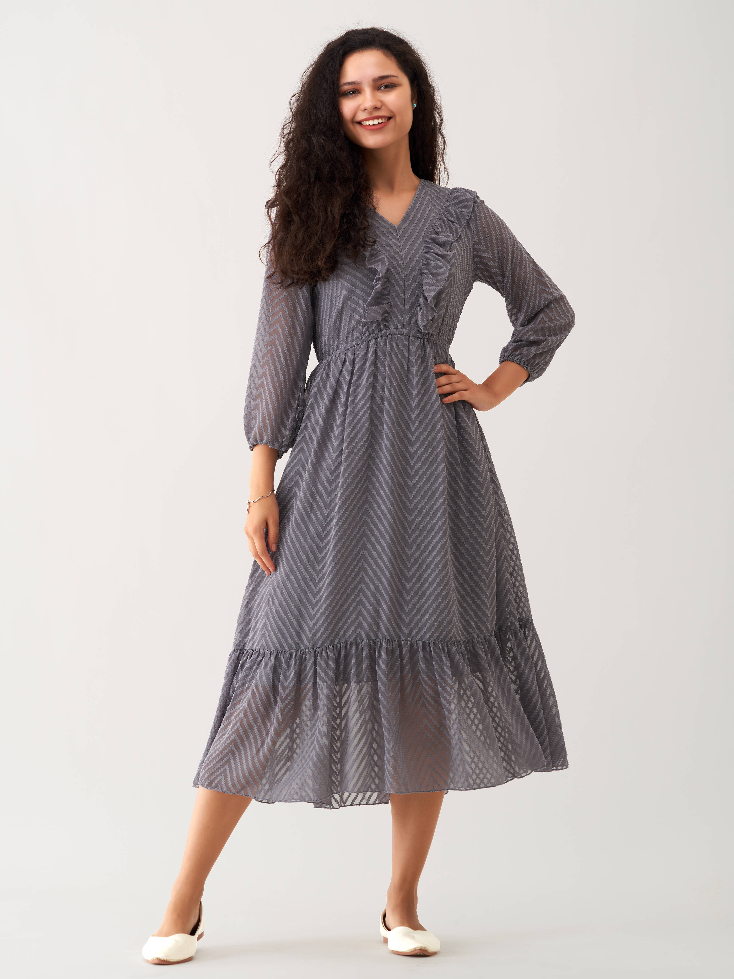 aask Polyester Blend Striped Knee Length Women's Fit & Flare Dress - Multicolor ( Pack of 1 )     			aask Polyester Blend Striped Knee Length Women's Fit & Flare Dress - Multicolor ( Pack of 1 )