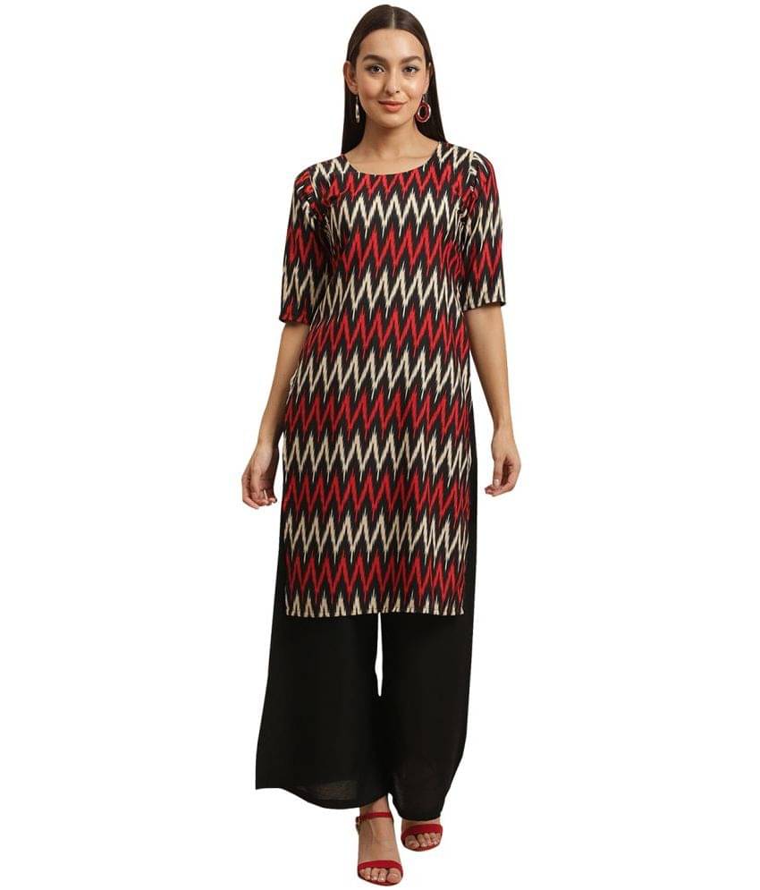     			1 Stop Fashion Crepe Printed Straight Women's Kurti - Red ( Pack of 1 )