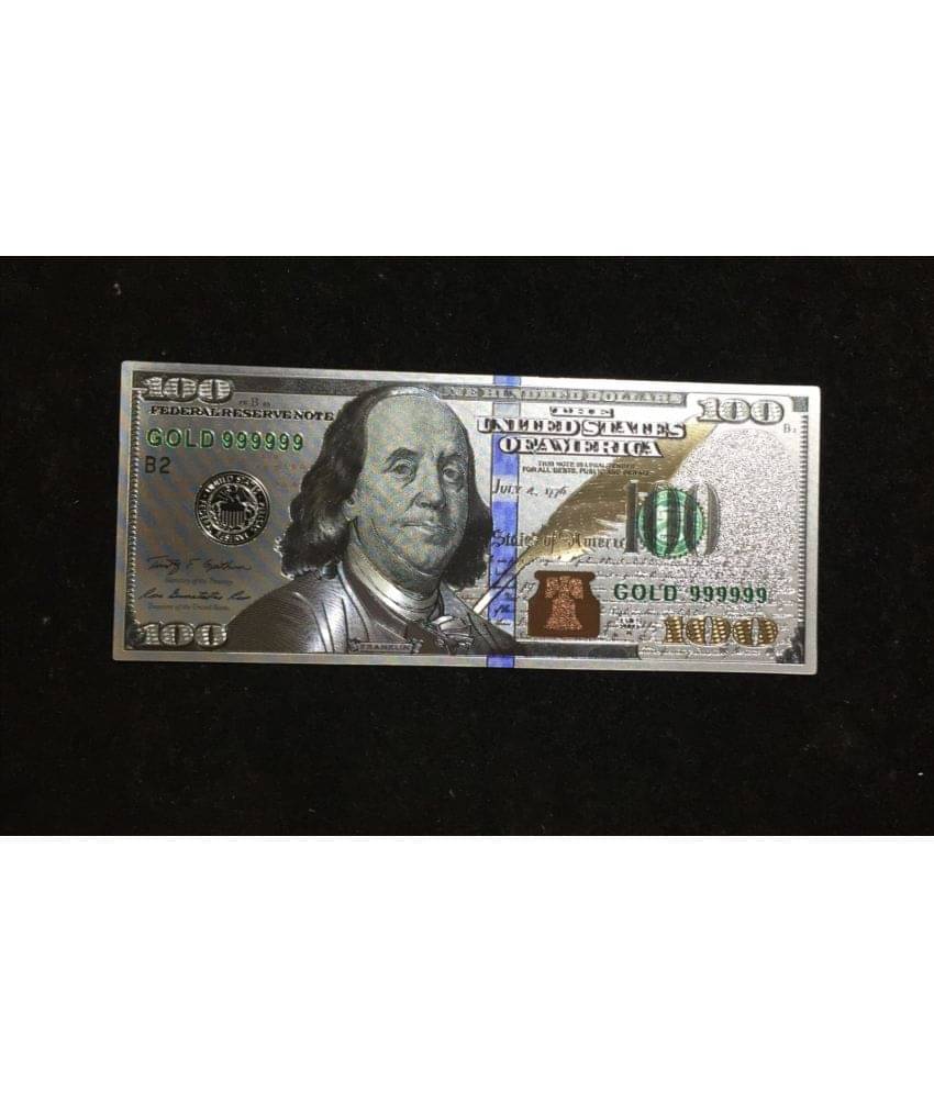 100 Dollars Silver Plated Paper currency & Fantancy Note     			100 Dollars Silver Plated Paper currency & Fantancy Note