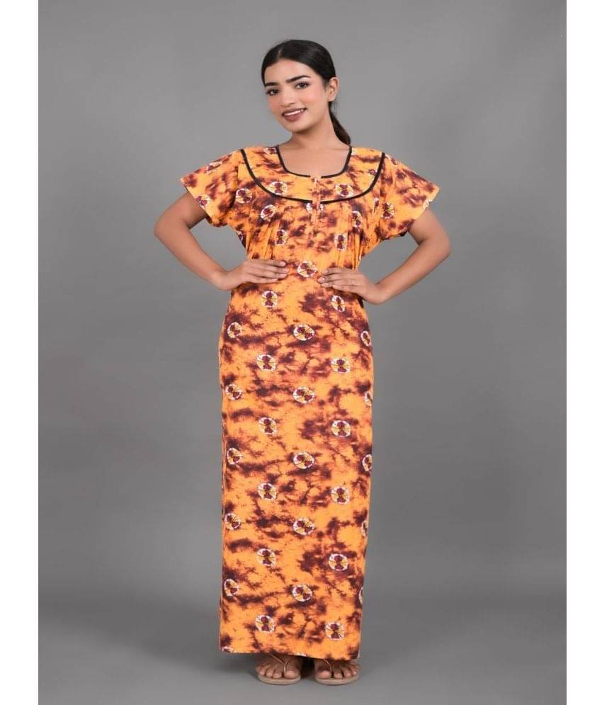     			Apratim Yellow Cotton Women's Nightwear Nighty & Night Gowns ( Pack of 1 )