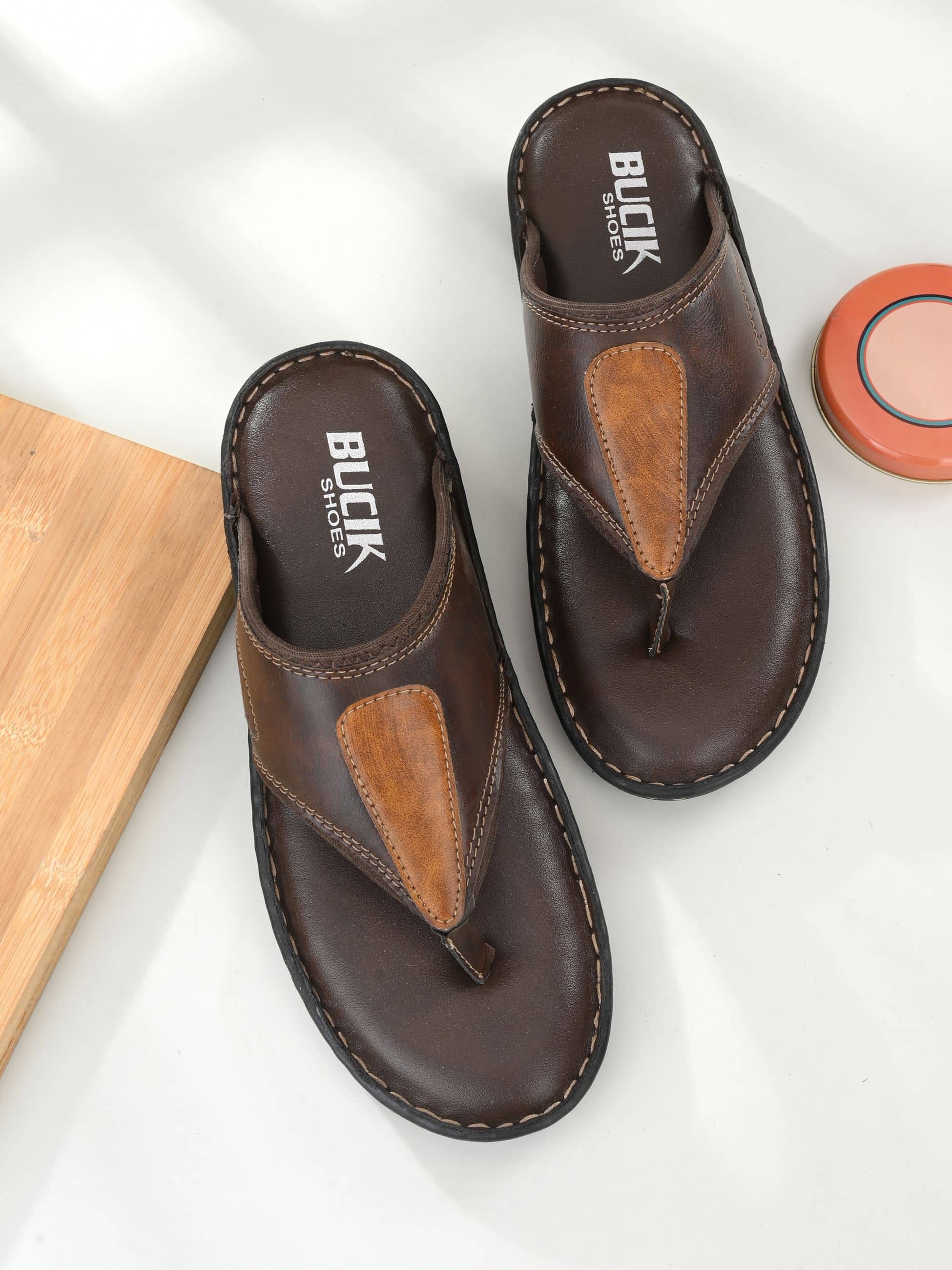 Bucik - Brown Men's Thong Flip Flop