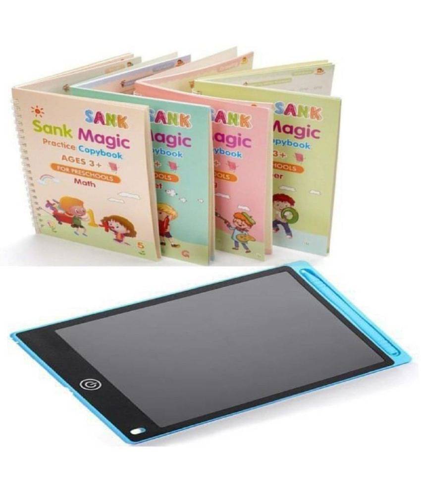     			( Combo Of Pack ) Magic Practice Copybook and LCD Writing Tablet slate By Unico Traders
