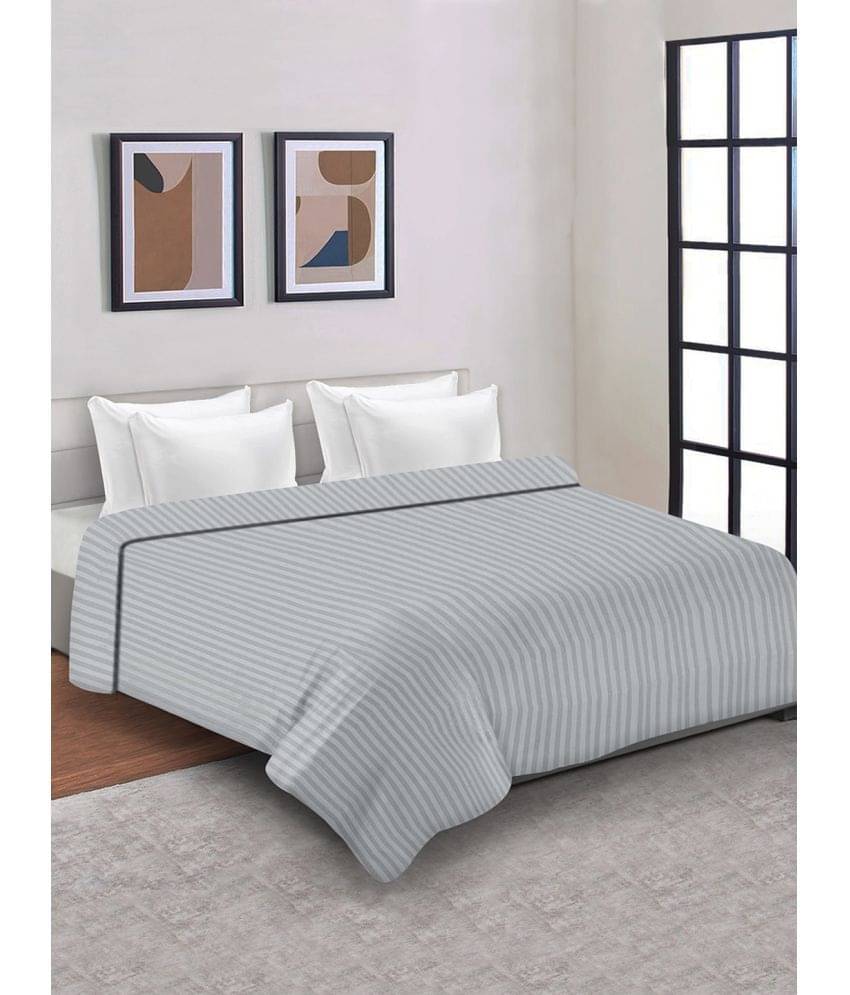     			Home Candy Double Poly Cotton Gray Stripes Duvet Cover