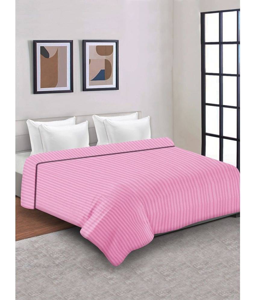     			Home Candy Double Poly Cotton Pink Stripes Duvet Cover