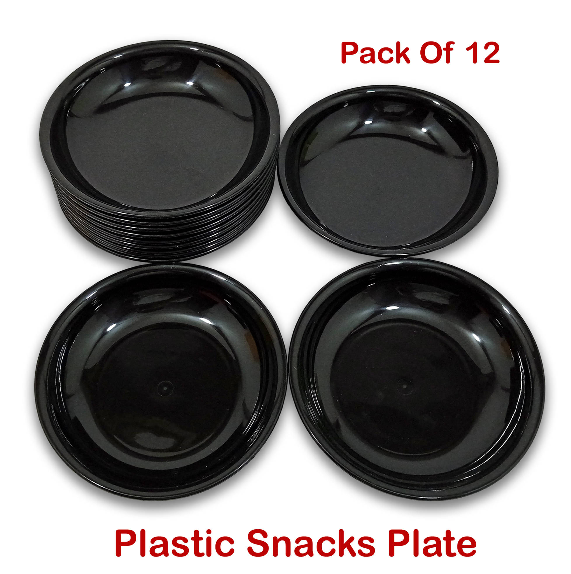 Inpro 12 Pcs Plastic Black Quarter Plate Inpro 12 Pcs Plastic Black Quarter Plate