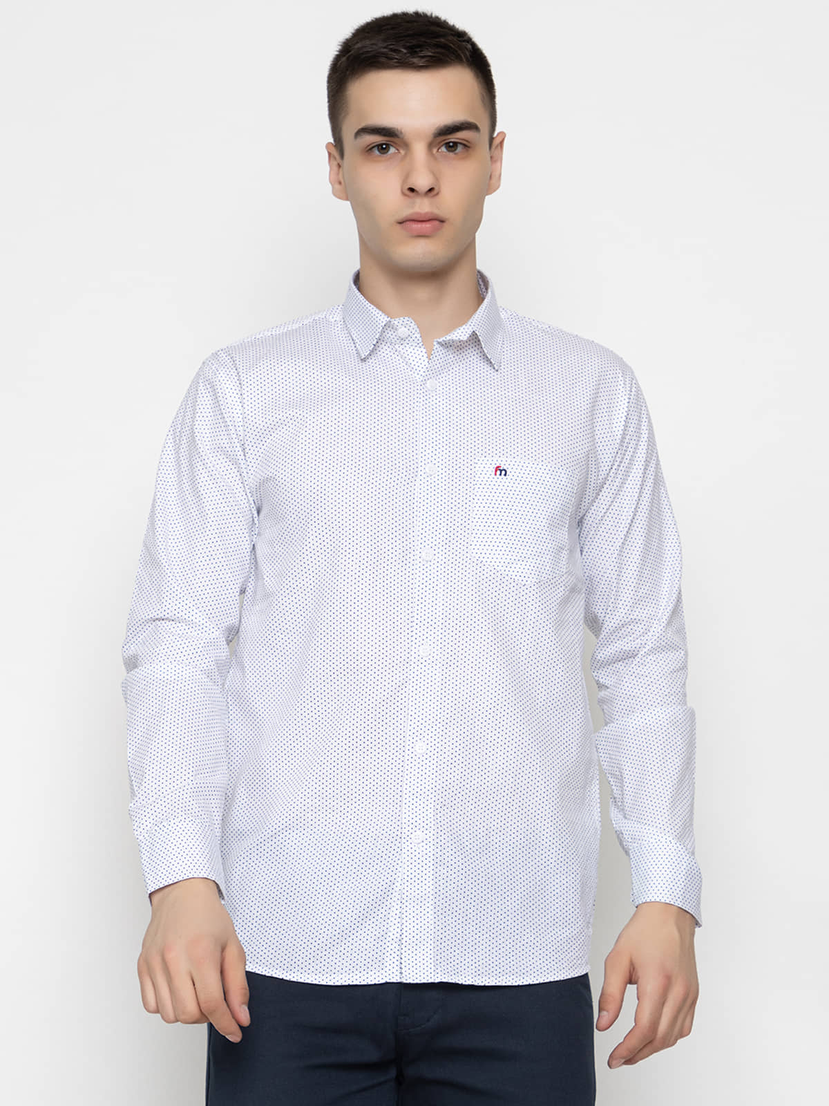 MODERNITY Cotton Blend Regular Fit Printed Full Sleeves Men's Casual Shirt - White ( Pack of 1 )