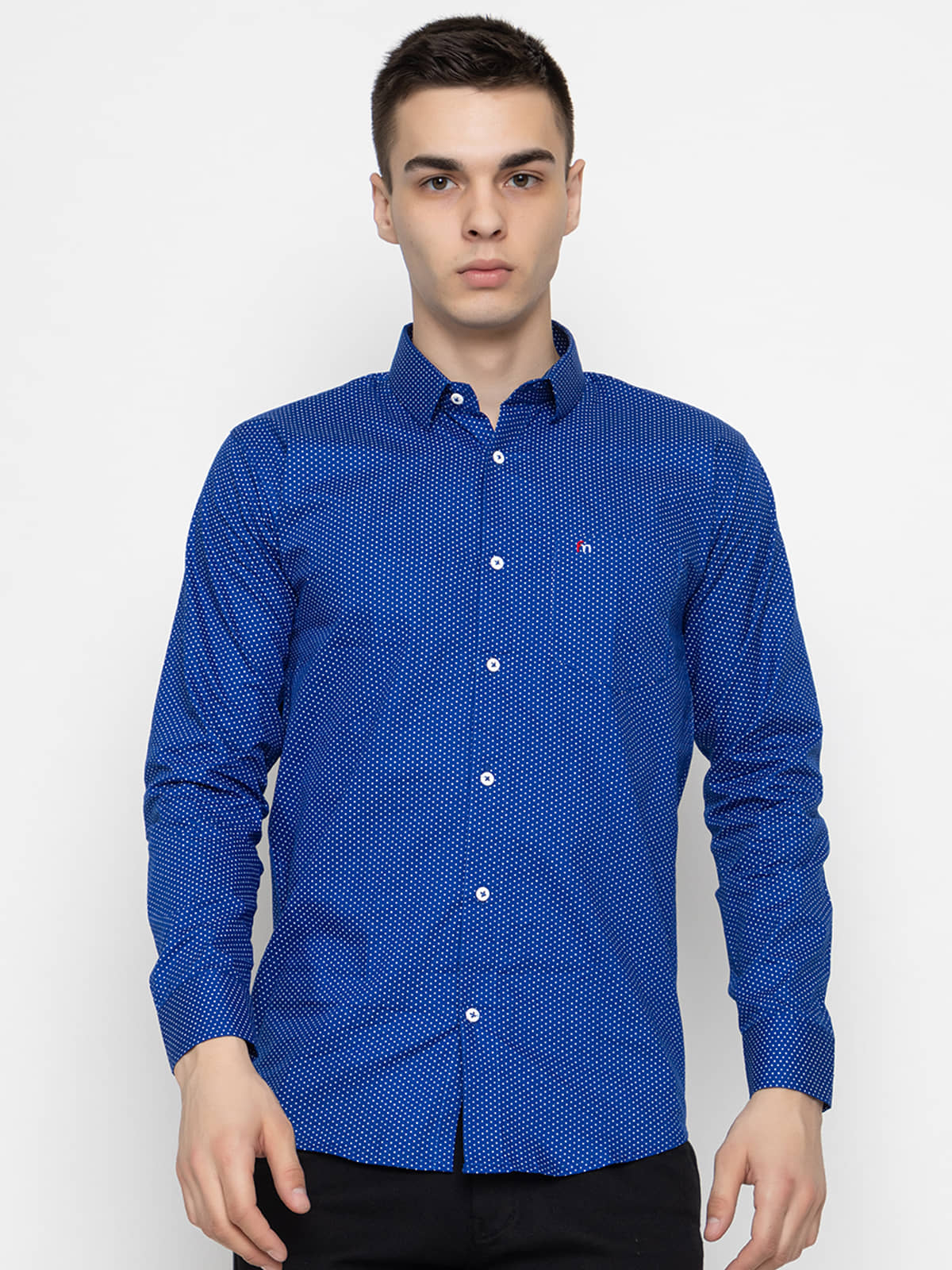 MODERNITY Cotton Blend Regular Fit Printed Full Sleeves Men's Casual Shirt - Blue ( Pack of 1 )