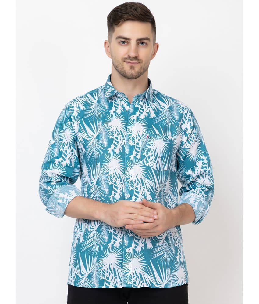MODERNITY Cotton Blend Regular Fit Printed Full Sleeves Men's Casual Shirt - Blue ( Pack of 1 )