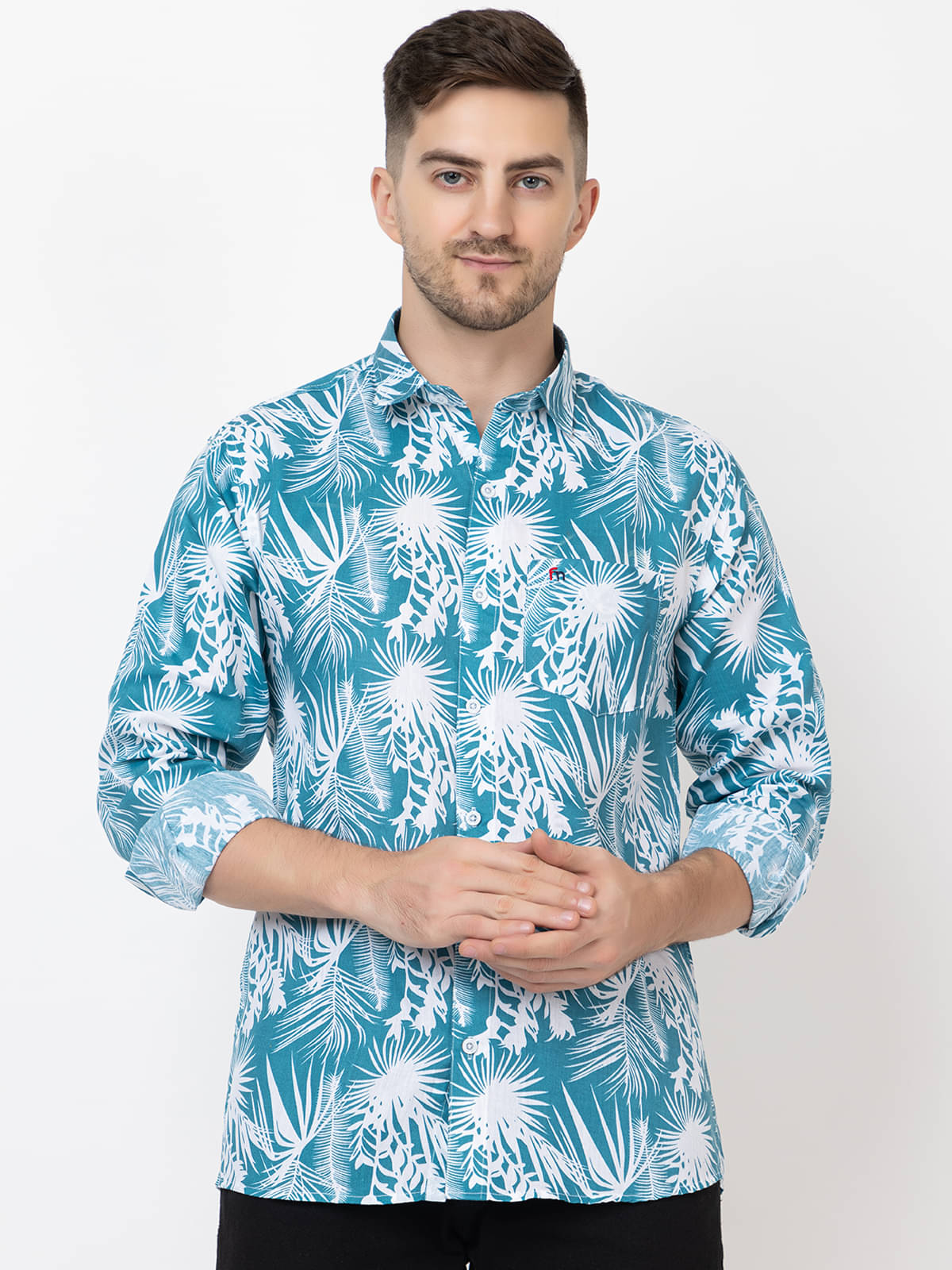     			MODERNITY Cotton Blend Regular Fit Printed Full Sleeves Men's Casual Shirt - Blue ( Pack of 1 )