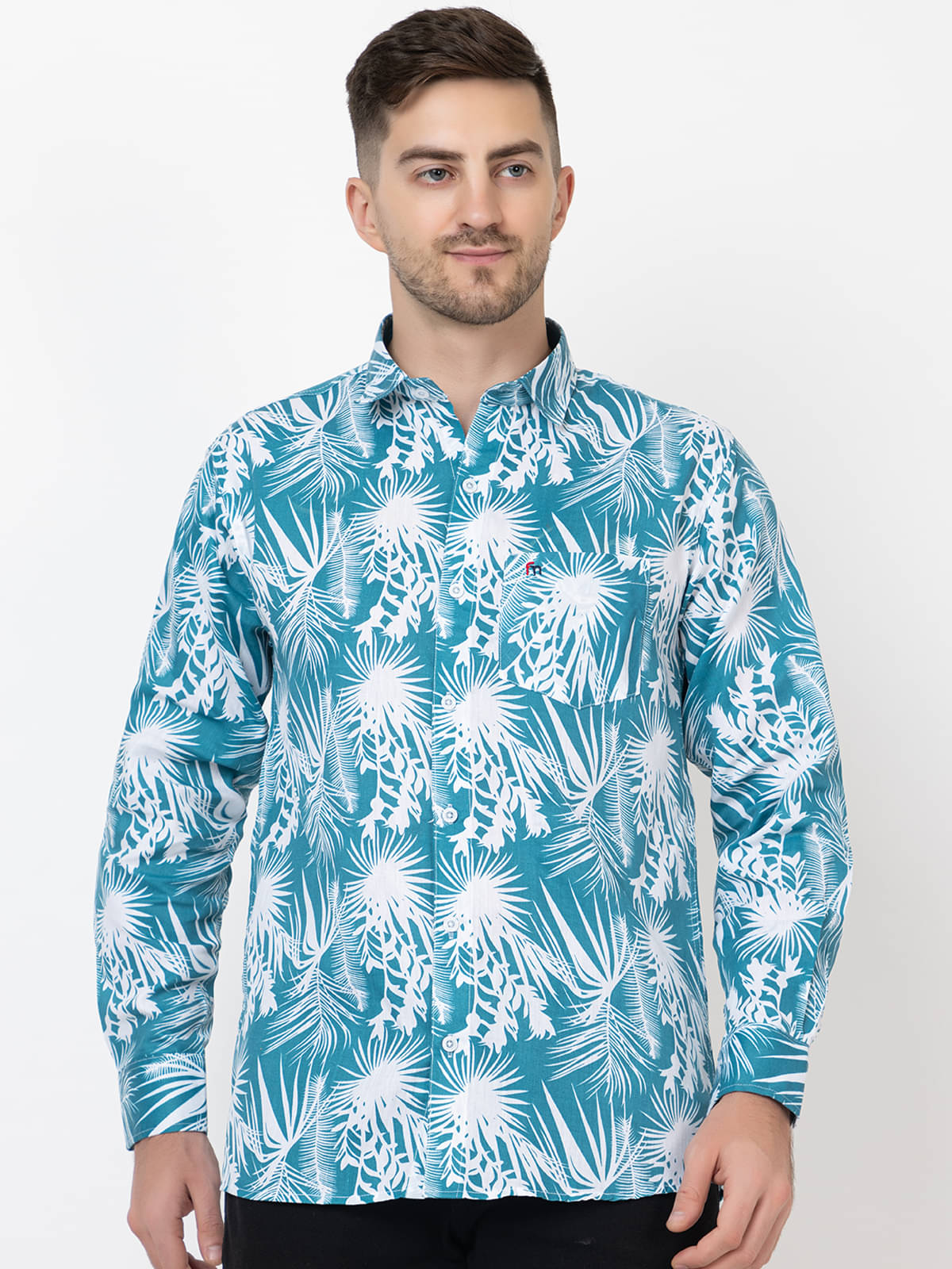     			MODERNITY Cotton Blend Regular Fit Printed Full Sleeves Men's Casual Shirt - Blue ( Pack of 1 )