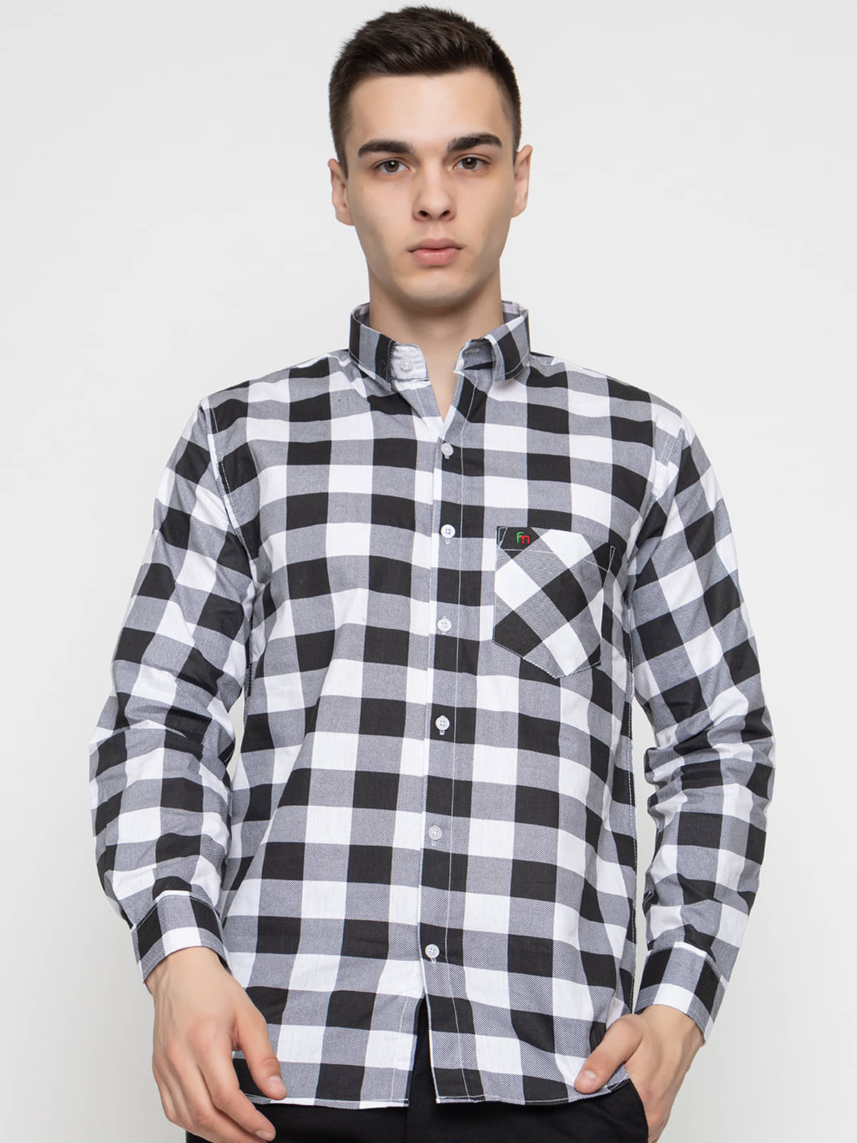     			MODERNITY Cotton Blend Regular Fit Checks Full Sleeves Men's Casual Shirt - Black ( Pack of 1 )