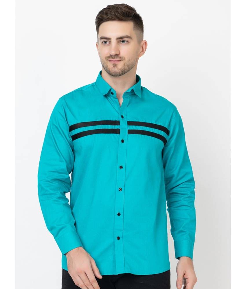     			MODERNITY Cotton Blend Regular Fit Striped Full Sleeves Men's Casual Shirt - Blue ( Pack of 1 )