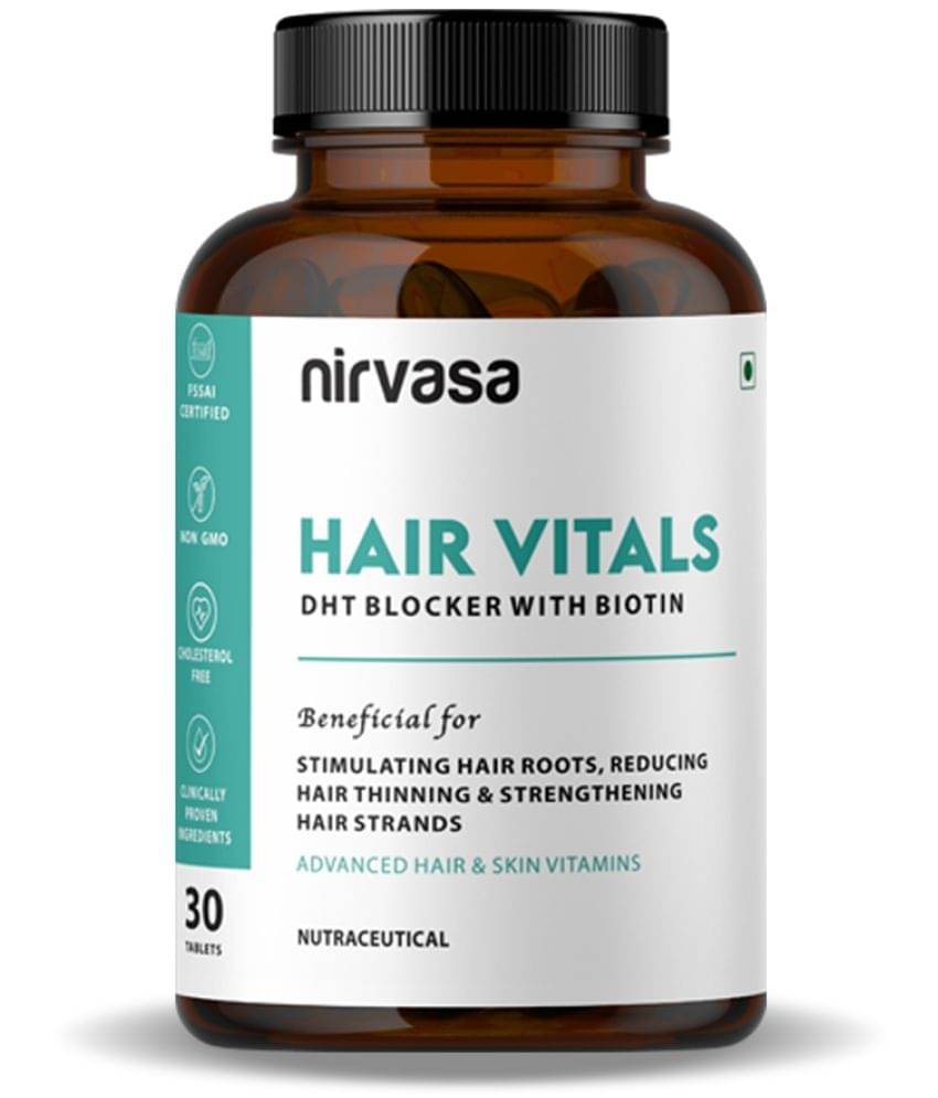 Nirvasa Hair Vitals Dht Blocker & Biotin Tablets, Hair Supplement With Beta,Sitosterol , 30 Tablets Nirvasa Hair Vitals Dht Blocker & Biotin Tablets, Hair Supplement With Beta,Sitosterol , 30 Tablets