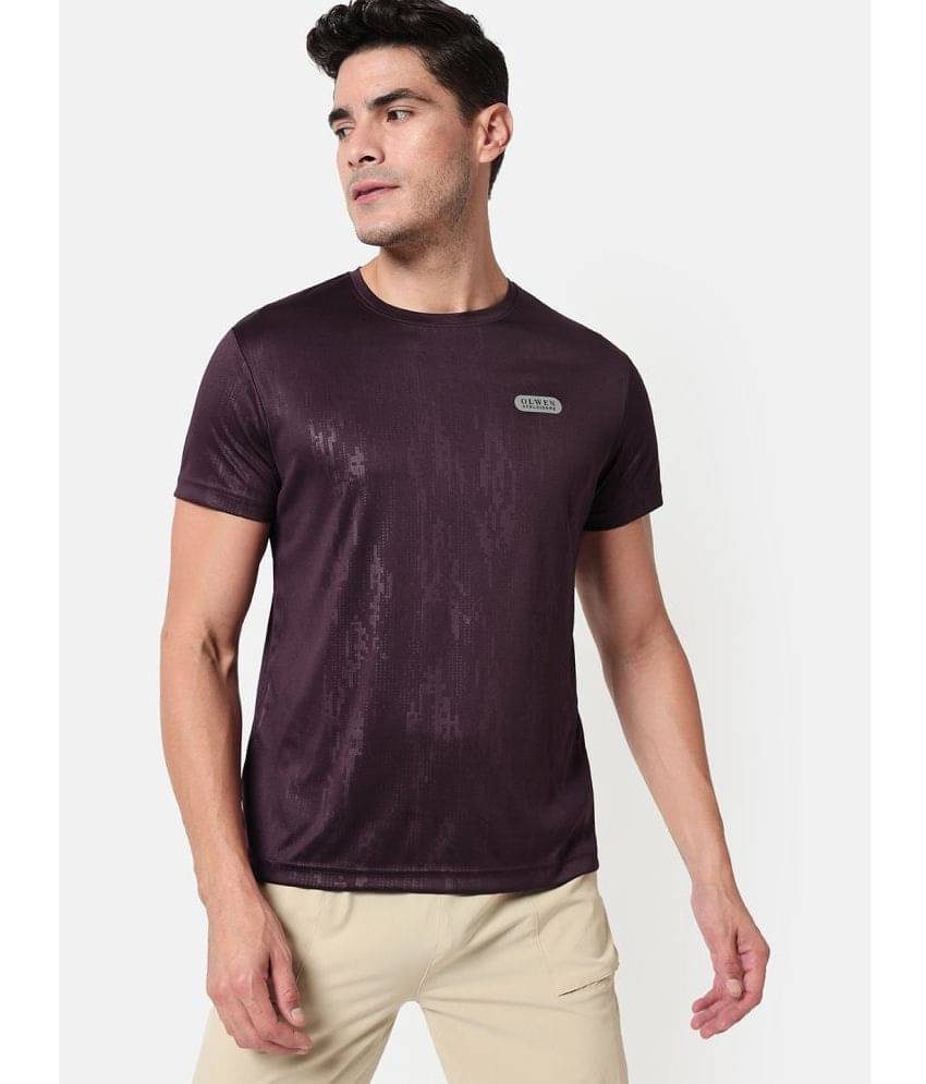     			Olwen Pack of 1 Polyester Regular Fit Men's T-Shirt ( Purple )
