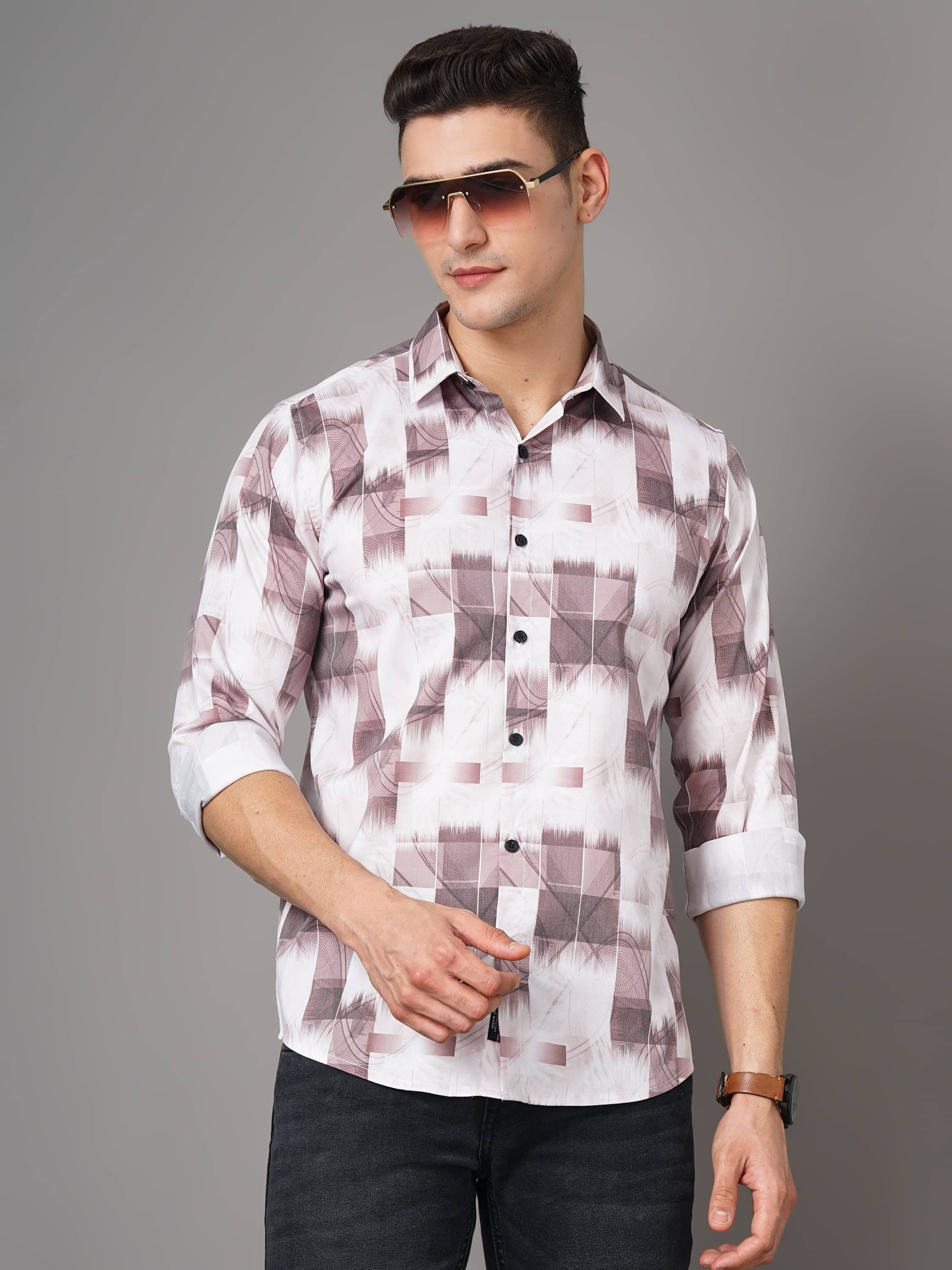     			Paul Street Polyester Slim Fit Printed Full Sleeves Men's Casual Shirt - White ( Pack of 1 )