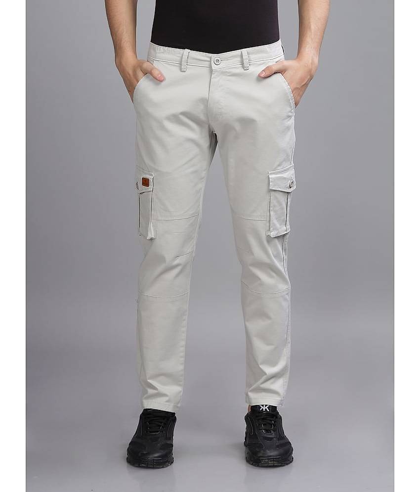 Paul Street Slim Flat Men's Cargos - Silver ( Pack of 1 )