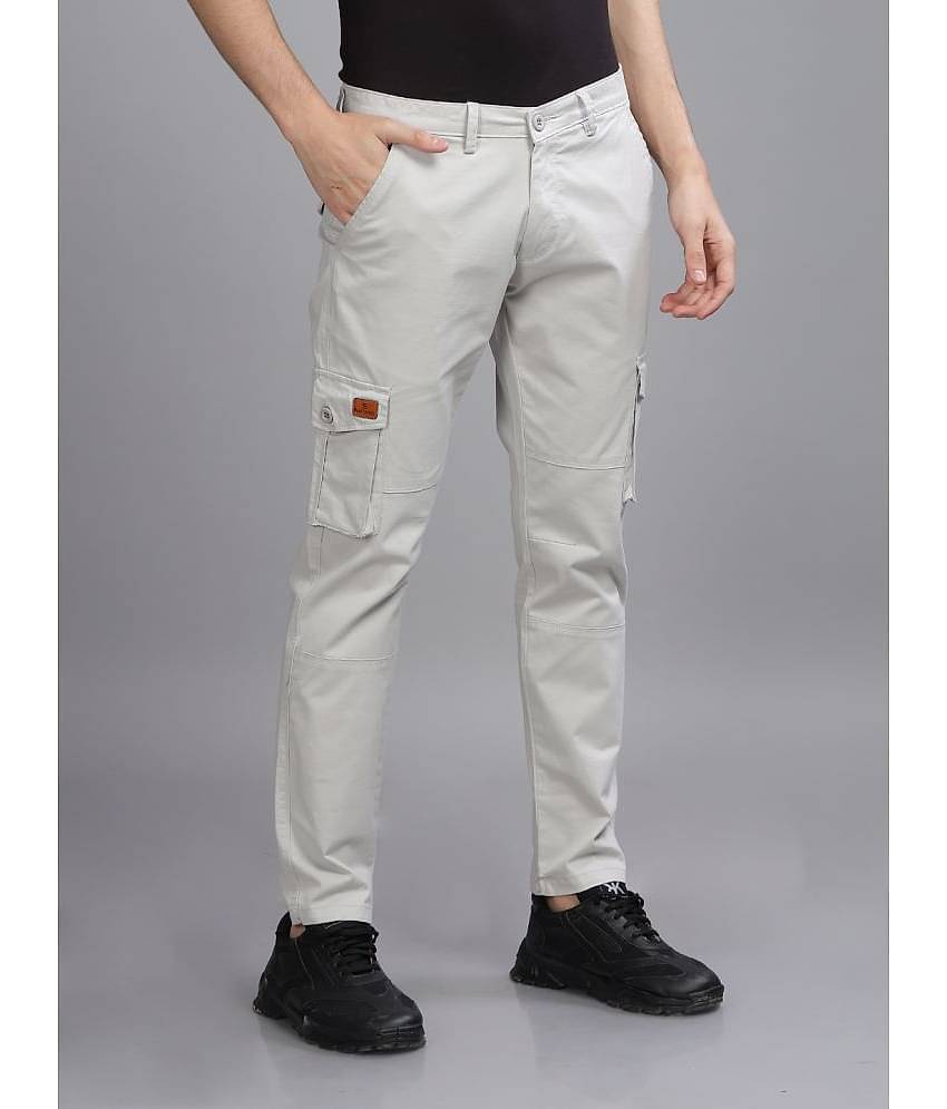 Paul Street Slim Flat Men's Cargos - Silver ( Pack of 1 )