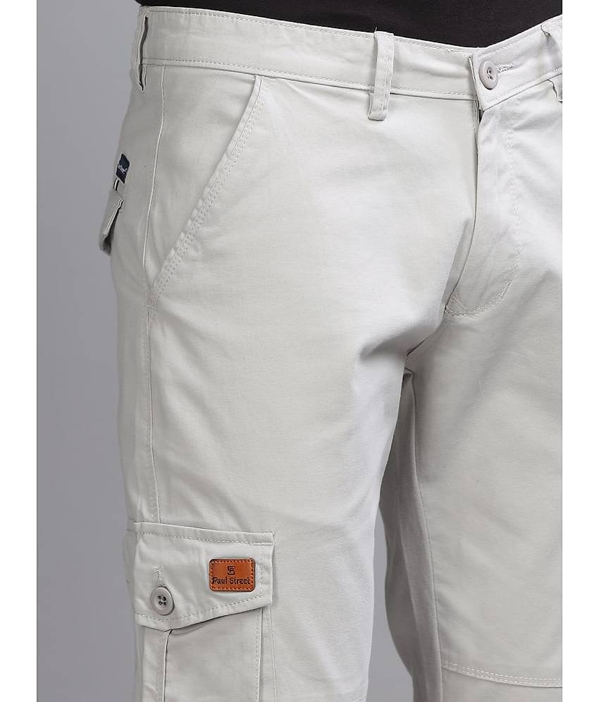 Paul Street Slim Flat Men's Cargos - Silver ( Pack of 1 )