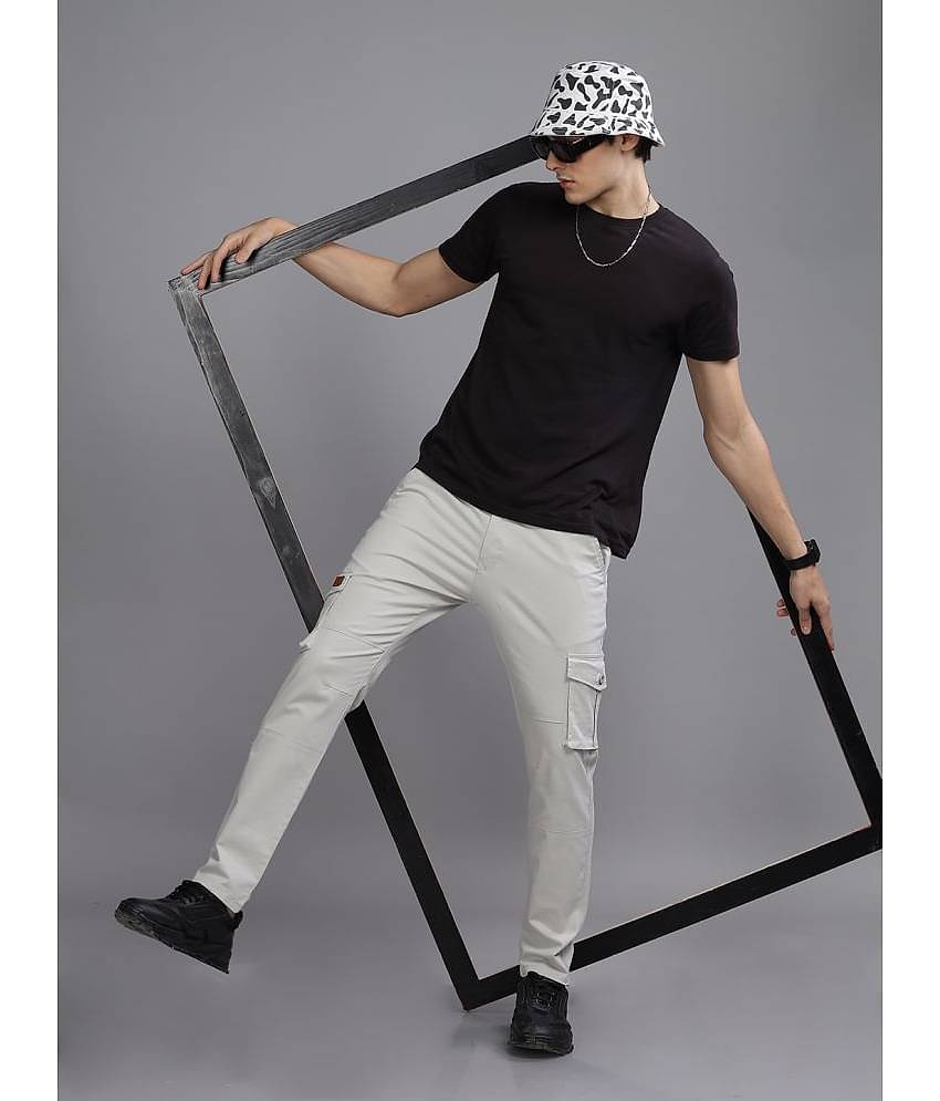 Paul Street Slim Flat Men's Cargos - Silver ( Pack of 1 )