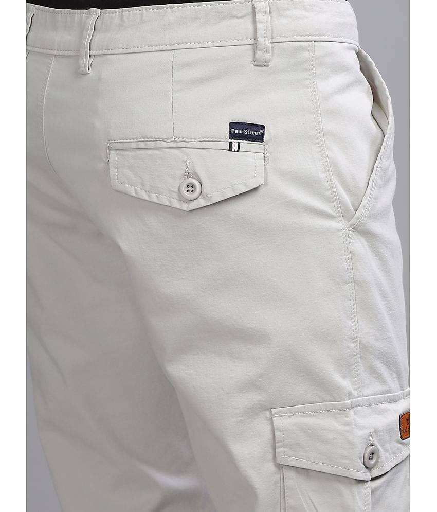 Paul Street Slim Flat Men's Cargos - Silver ( Pack of 1 )