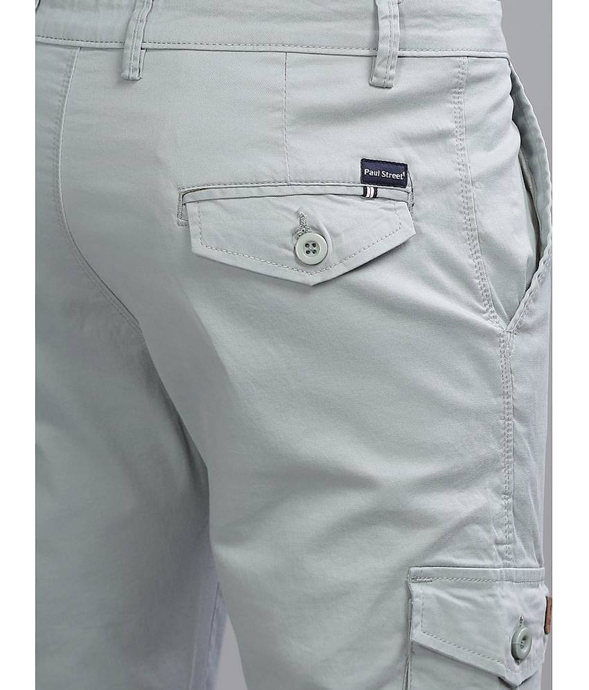 Paul Street Slim Flat Men's Cargos - Silver ( Pack of 1 )
