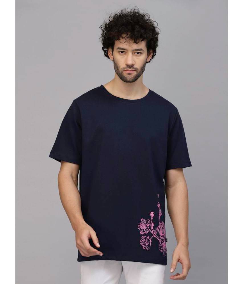 Rigo Pack of 1 100% Cotton Oversized Fit Men's T-Shirt ( Navy )     			Rigo Pack of 1 100% Cotton Oversized Fit Men's T-Shirt ( Navy )