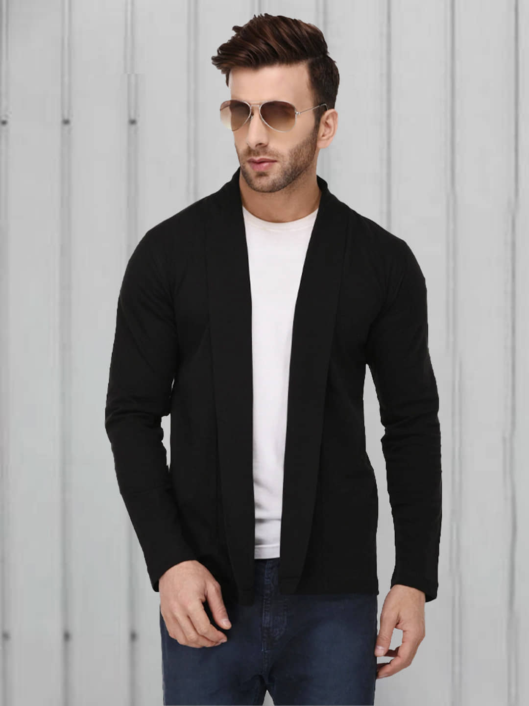 Rigo Cotton Shawl Neck Men's Full Sleeves Cardigan Sweater - Black ( Pack of 1 )