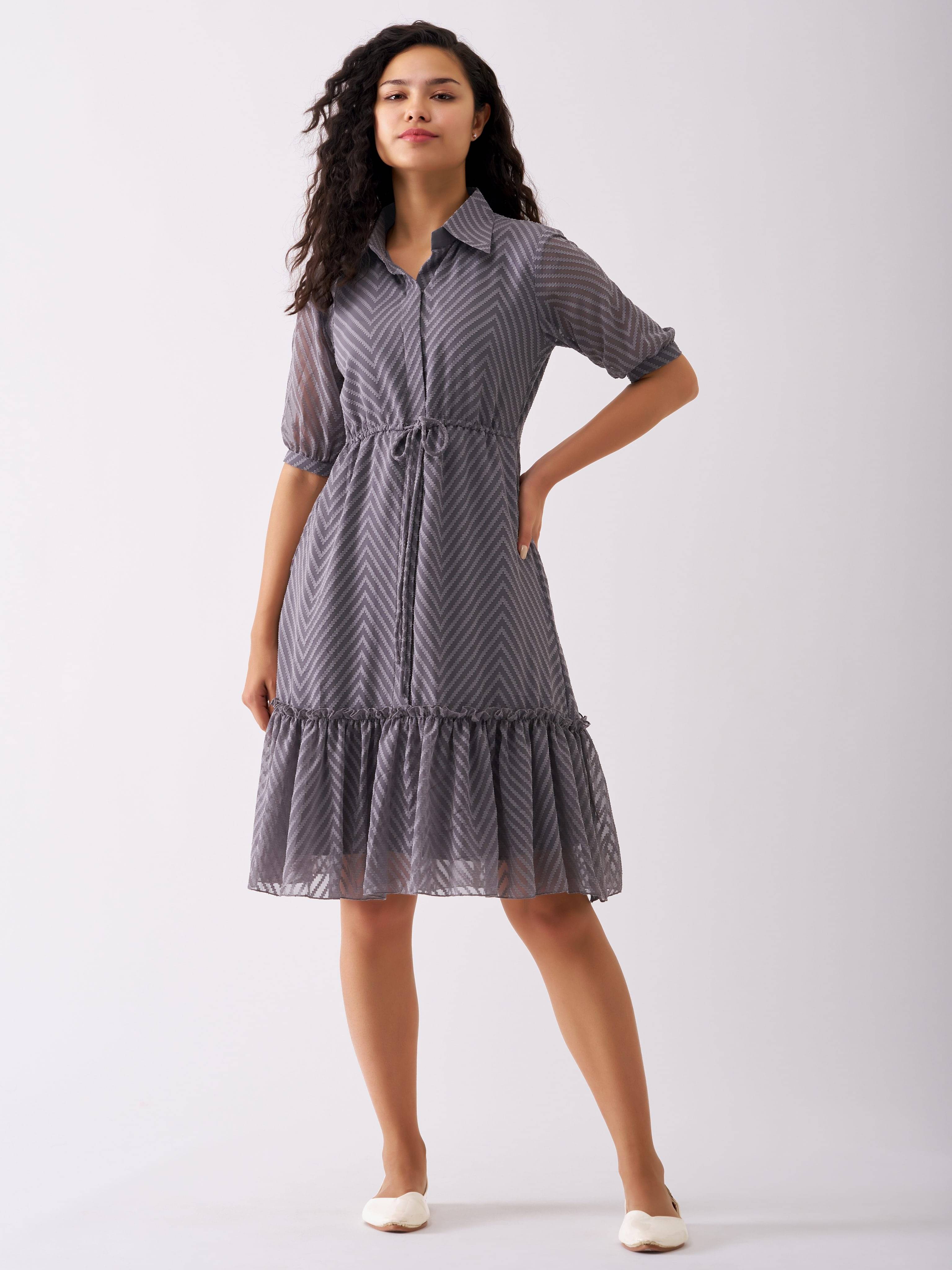 aask Polyester Blend Embroidered Knee Length Women's Fit & Flare Dress - Multicolor ( Pack of 1 ) aask Polyester Blend Embroidered Knee Length Women's Fit & Flare Dress - Multicolor ( Pack of 1 )