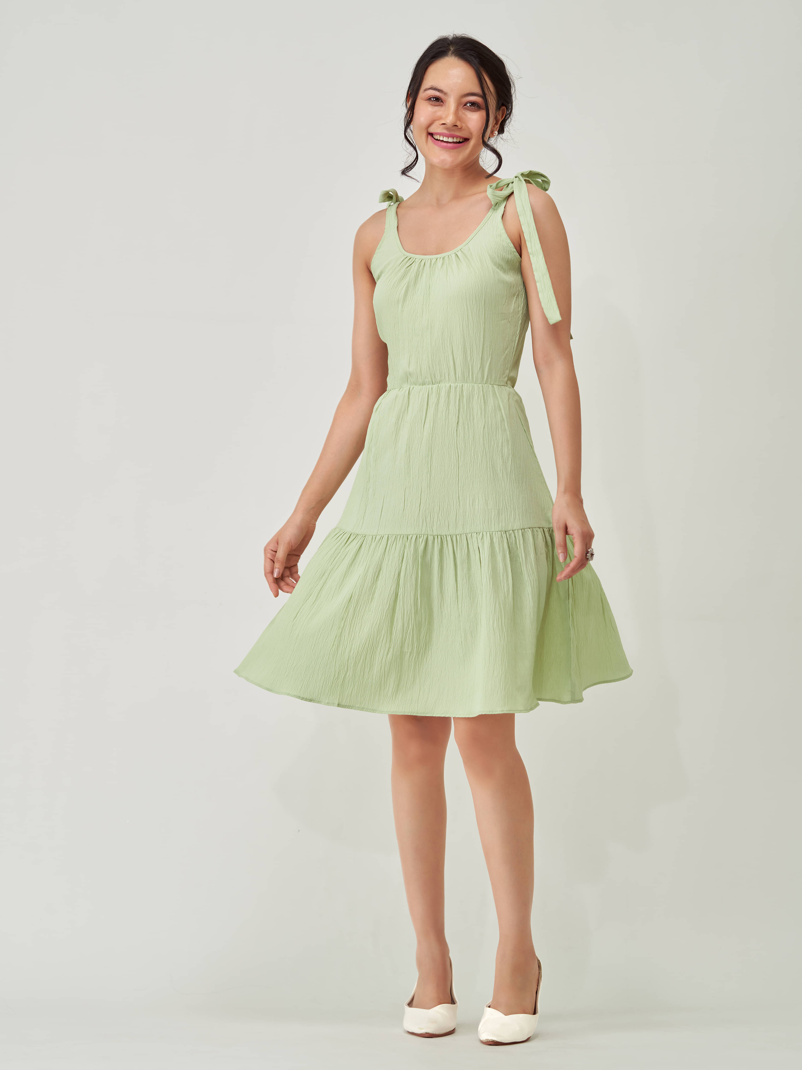aask Women Polyester Blend Solid Fit & Flare Dress ( Sea Green ) aask Women Polyester Blend Solid Fit & Flare Dress ( Sea Green )