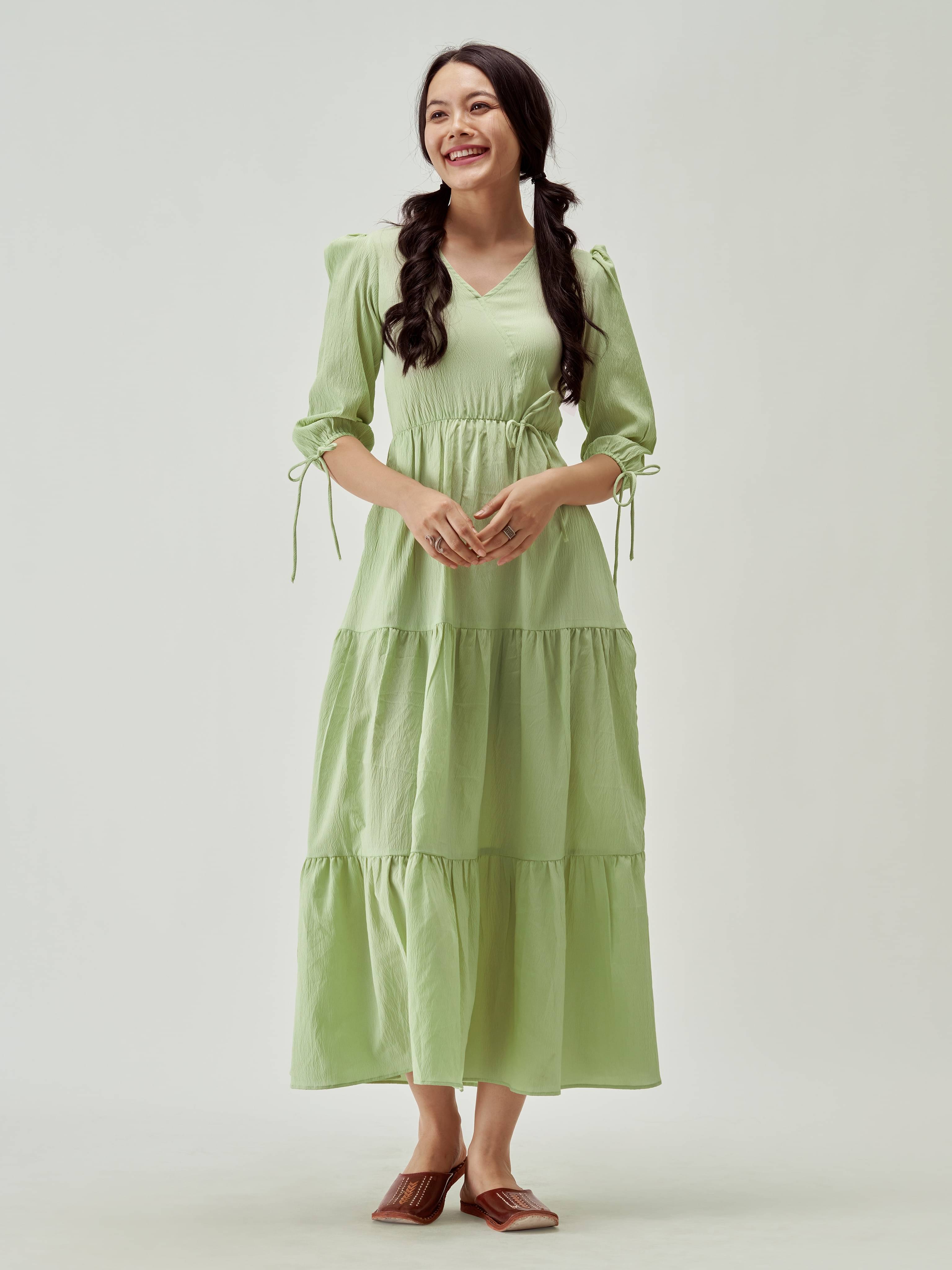 aask Women Polyester Blend Solid Fit & Flare Dress ( Sea Green ) aask Women Polyester Blend Solid Fit & Flare Dress ( Sea Green )