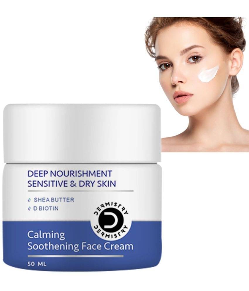     			Dermistry Deep Nourishment Nourishing & Dryness Control Calming Soothening Face Cream with Shea Butter D Biotin With Hyaluronic Acid for Sensitive Dry Combination & Oil Free Skin Repair Moisturizer Intense Hydration & Moisturization Use with Soap Free Wash