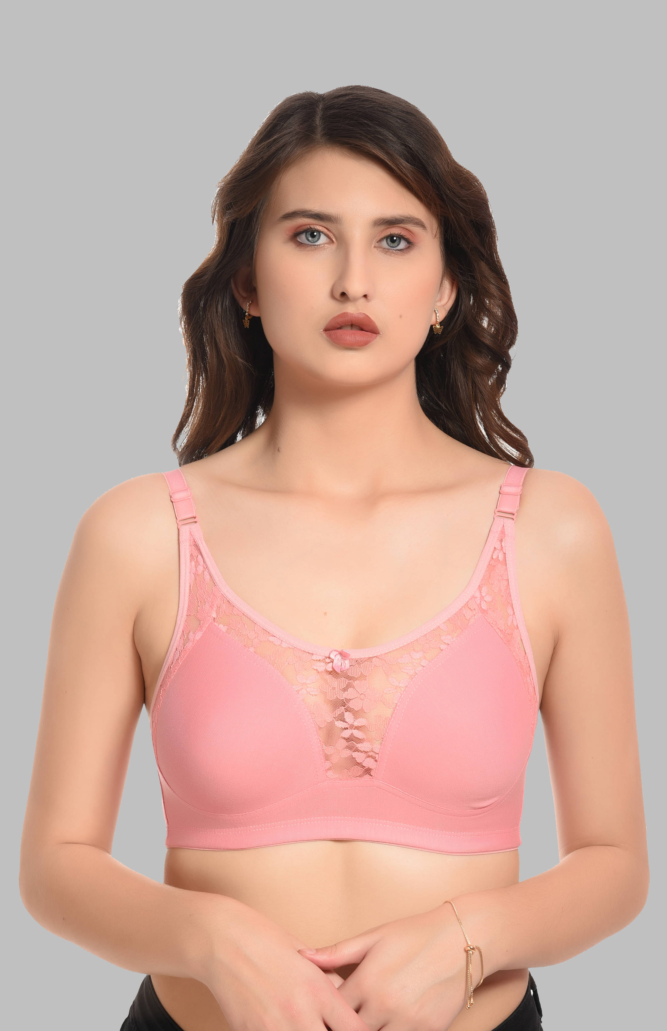 Elina Lace Non Padded Women's T-Shirt Bra ( Pink )     			Elina Lace Non Padded Women's T-Shirt Bra ( Pink )