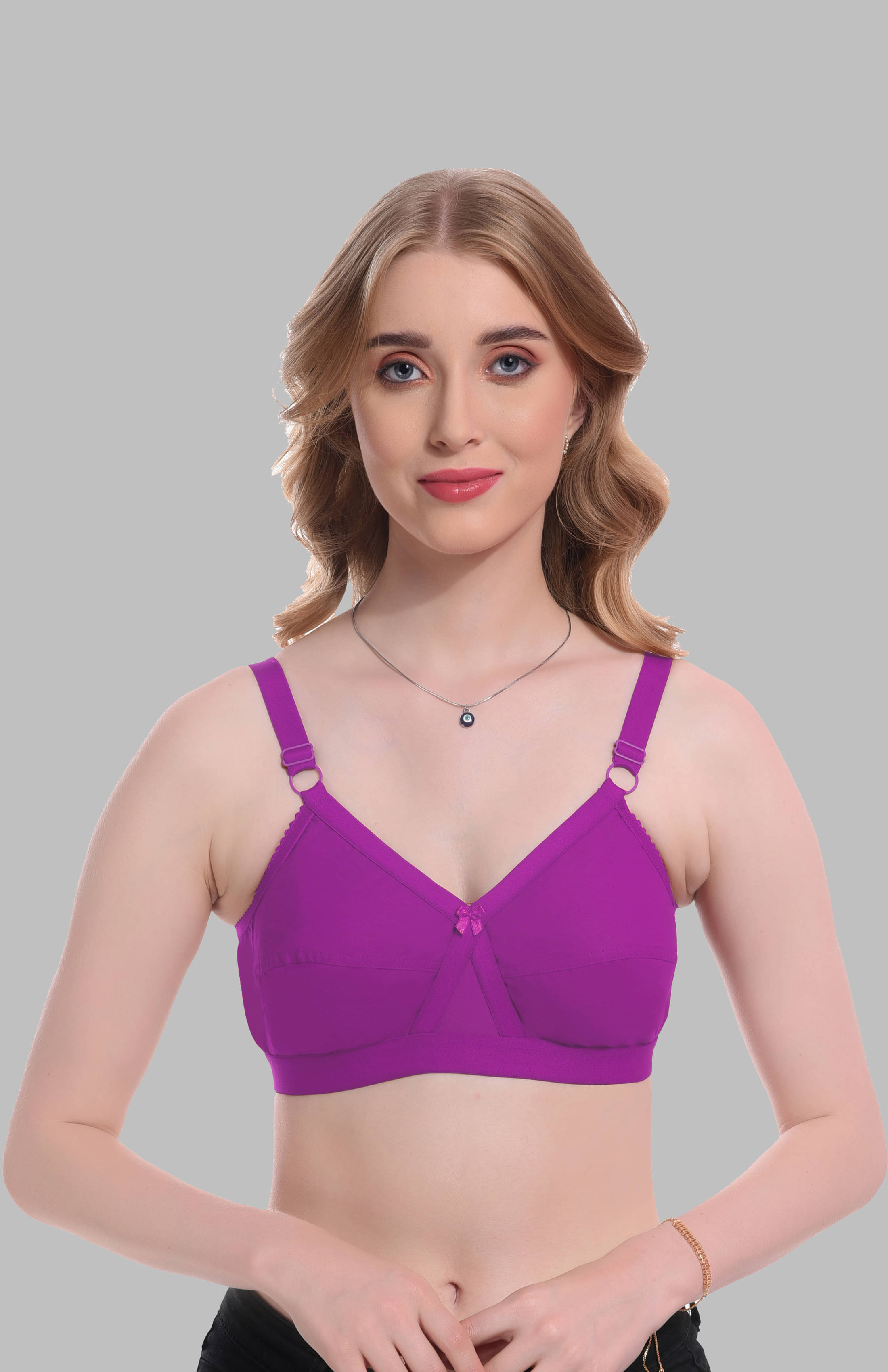     			Elina Cotton Non Padded Women's T-Shirt Bra ( Purple )