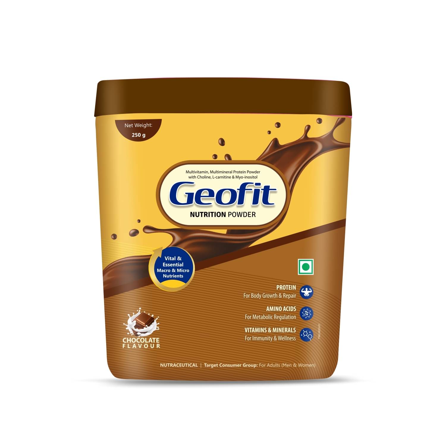 GEOFIT Protein Powder - Chocolate Flavor with nutrients, wellness & immunity (250g) GEOFIT Protein Powder - Chocolate Flavor with nutrients, wellness & immunity (250g)