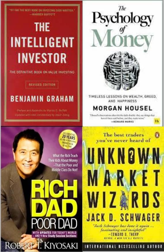 Intelligent Investor + The Psychology of Money + Rich Dad Poor Dad + Unknown Market Wizards - Stationery | Buy online on ZillyBuy