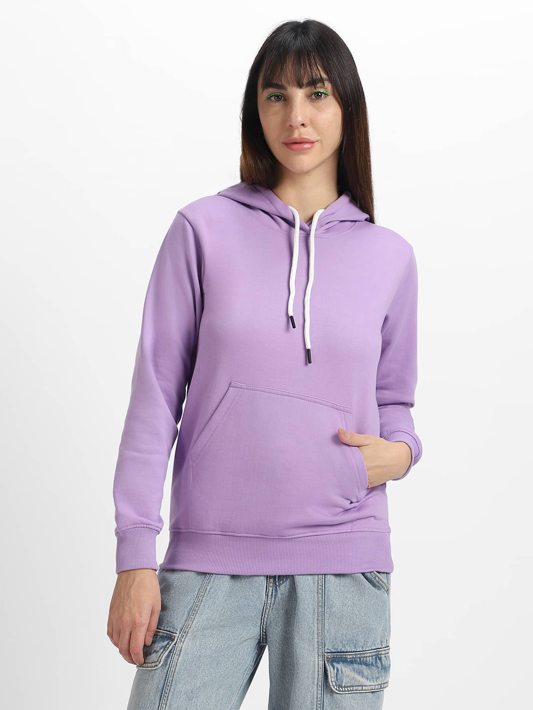     			JUNEBERRY Fleece Women's Hooded Sweatshirt ( Purple )