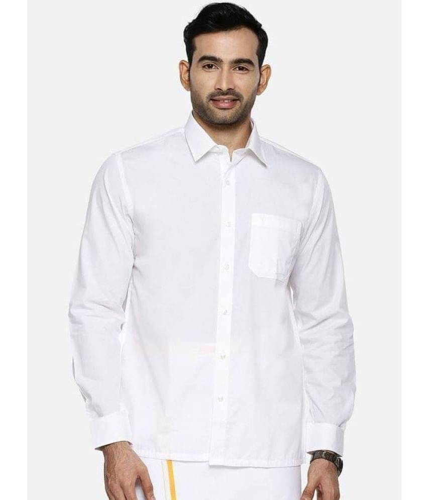 Ramraj cotton Cotton Blend Regular Fit Full Sleeves Men's Formal Shirt - White ( Pack of 1 ) Ramraj cotton Cotton Blend Regular Fit Full Sleeves Men's Formal Shirt - White ( Pack of 1 )