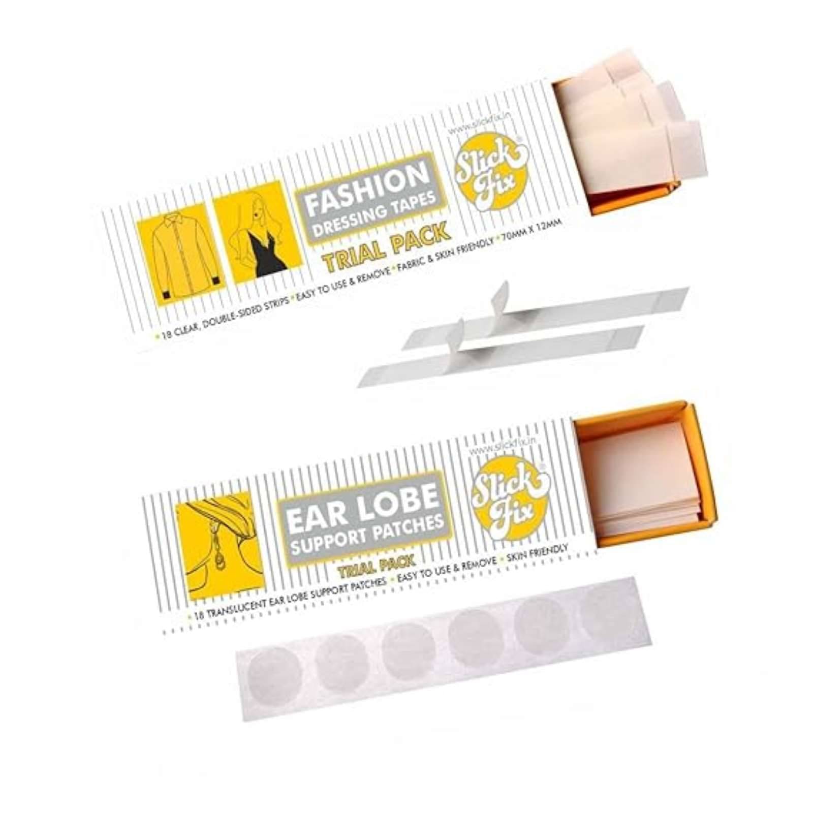 Slickfix Combo Pack - Fashion Dressing Tape & Ear Lobe Tape (36 pcs each)     			Slickfix Combo Pack - Fashion Dressing Tape & Ear Lobe Tape (36 pcs each)