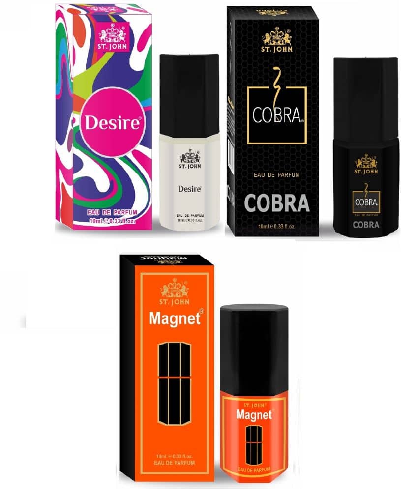 ST.JOHN Cobra Perfume ,Desire & Magnet Pocket Perfume For Men 10ml Each (30ml) - Pack of 3
