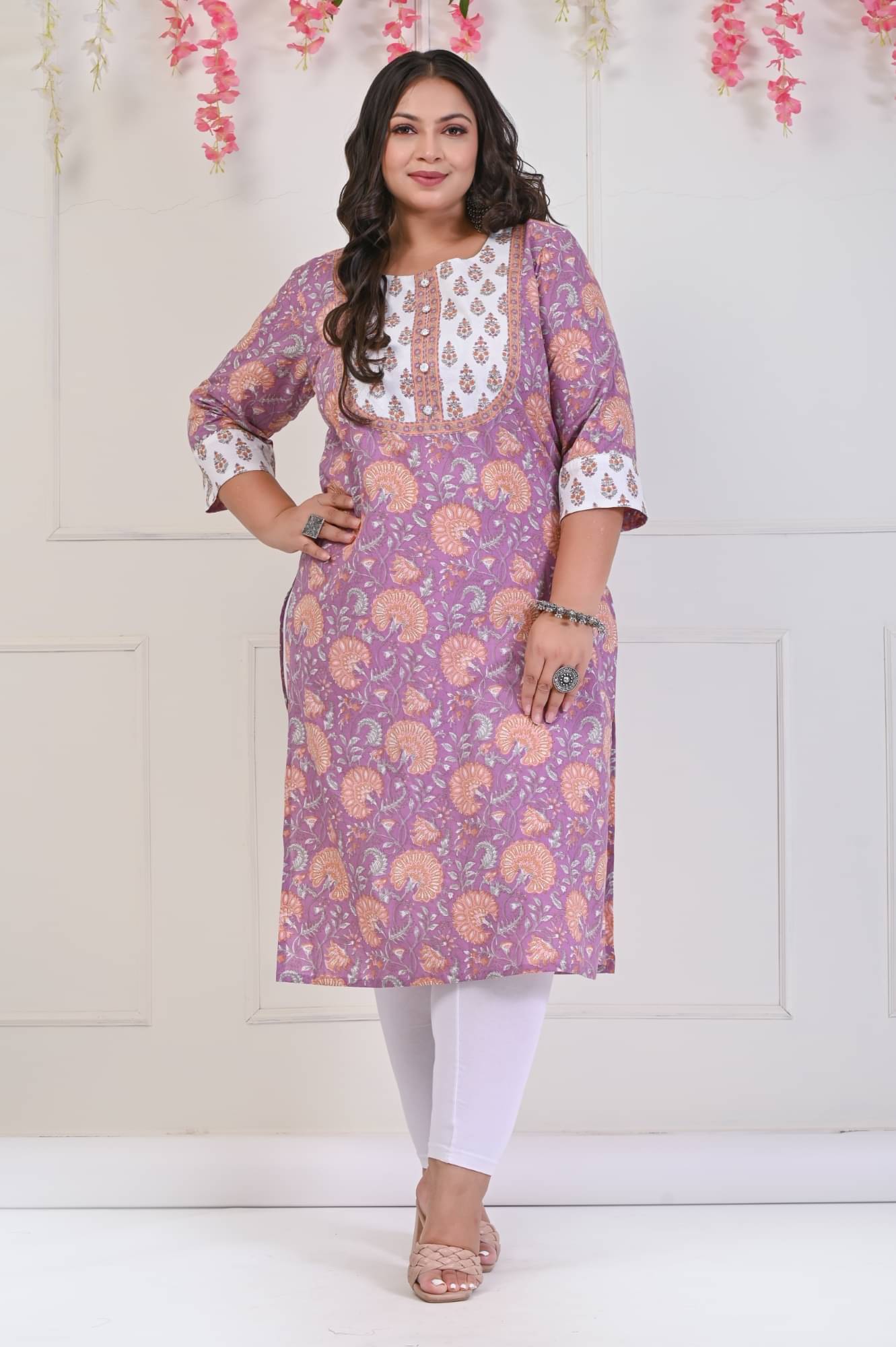 Swasti Cotton Printed Straight Women's Kurti - Purple ( Pack of 1 ) Swasti Cotton Printed Straight Women's Kurti - Purple ( Pack of 1 )