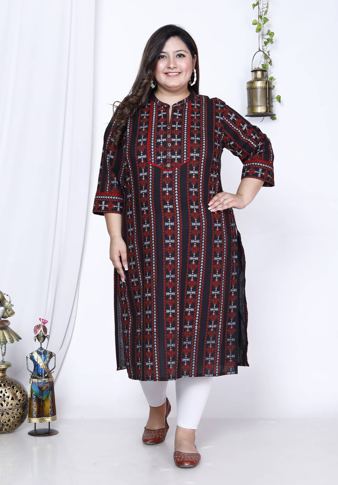 Swasti Cotton Printed Straight Women's Kurti - Black ( Pack of 1 ) Swasti Cotton Printed Straight Women's Kurti - Black ( Pack of 1 )