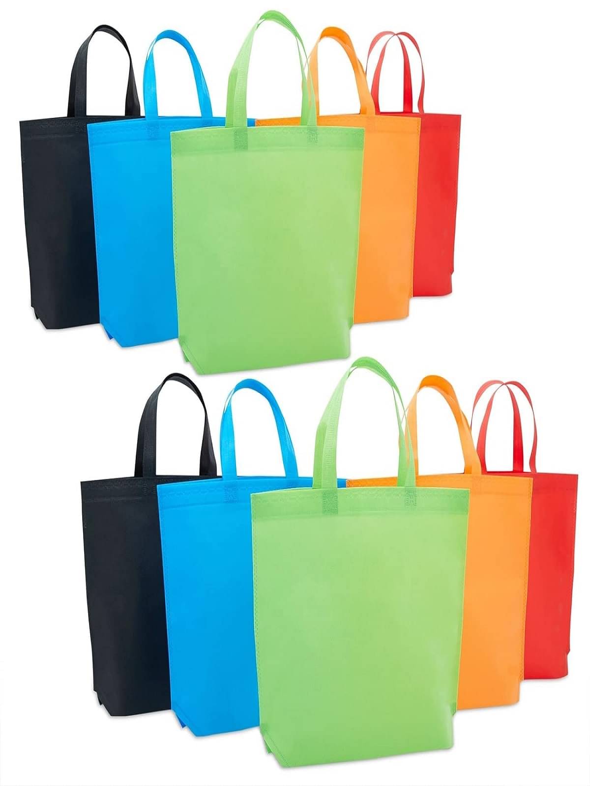     			TUGS Multicolor Fabric Grocery Bag Pack of 10