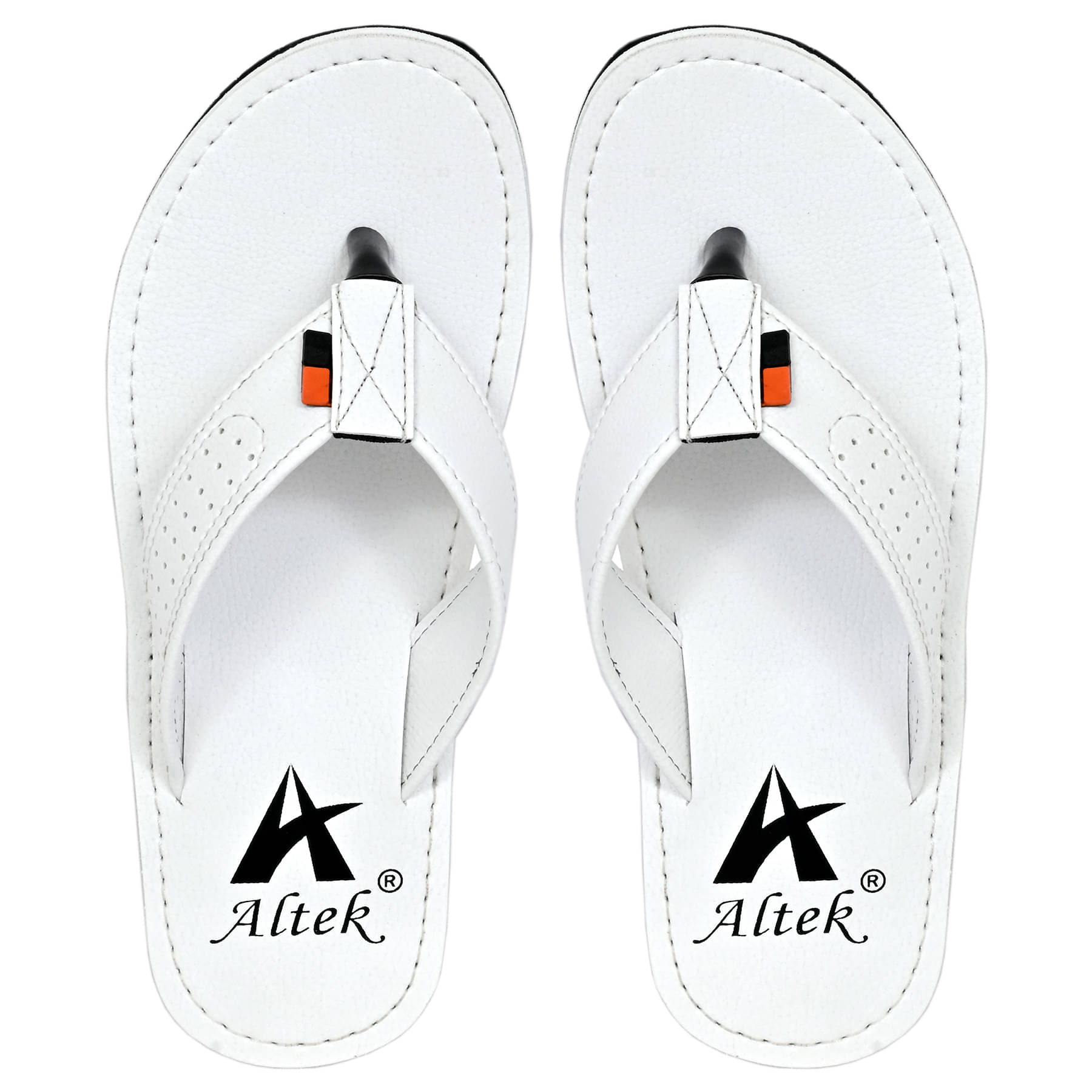     			Altek White Men's Leather Slipper
