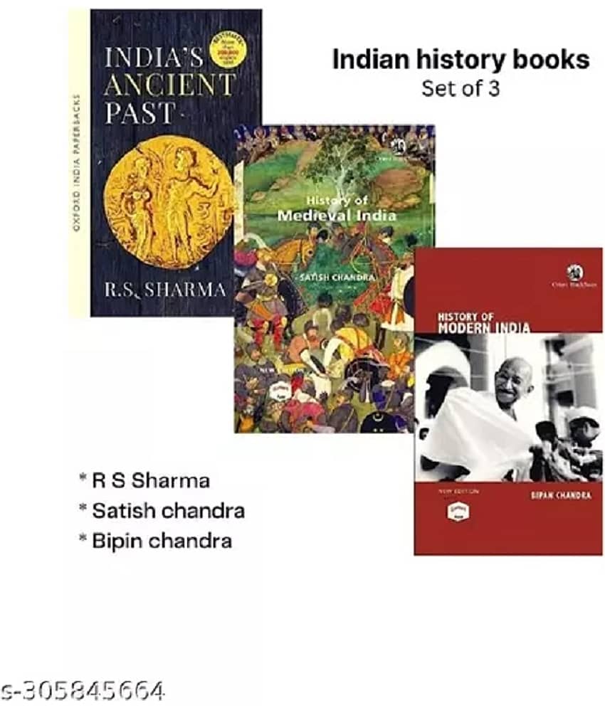 Combo of 3 History Books in ENGLISH ( Modern , Medieval, Ancient History ) by Bipin, Satish, and RS Sharma (PACK OF 3) - Stationery | Buy online on ZillyBuy