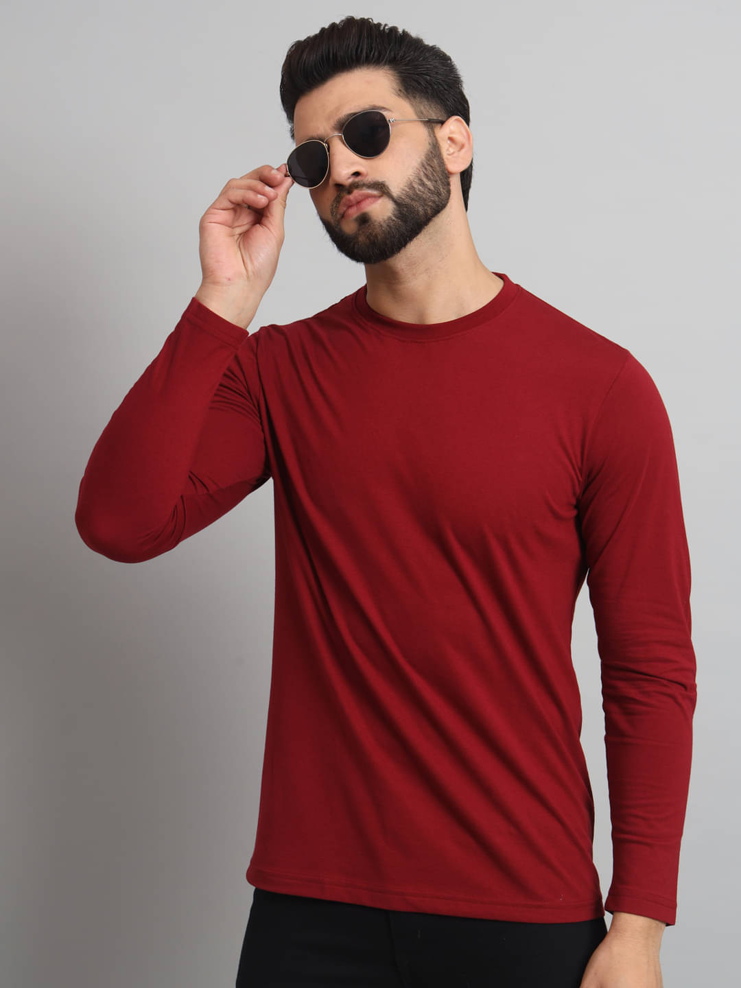     			EMERALD APPAREL TRADING Pack of 1 Cotton Blend Regular Fit Men's T-Shirt ( Maroon )