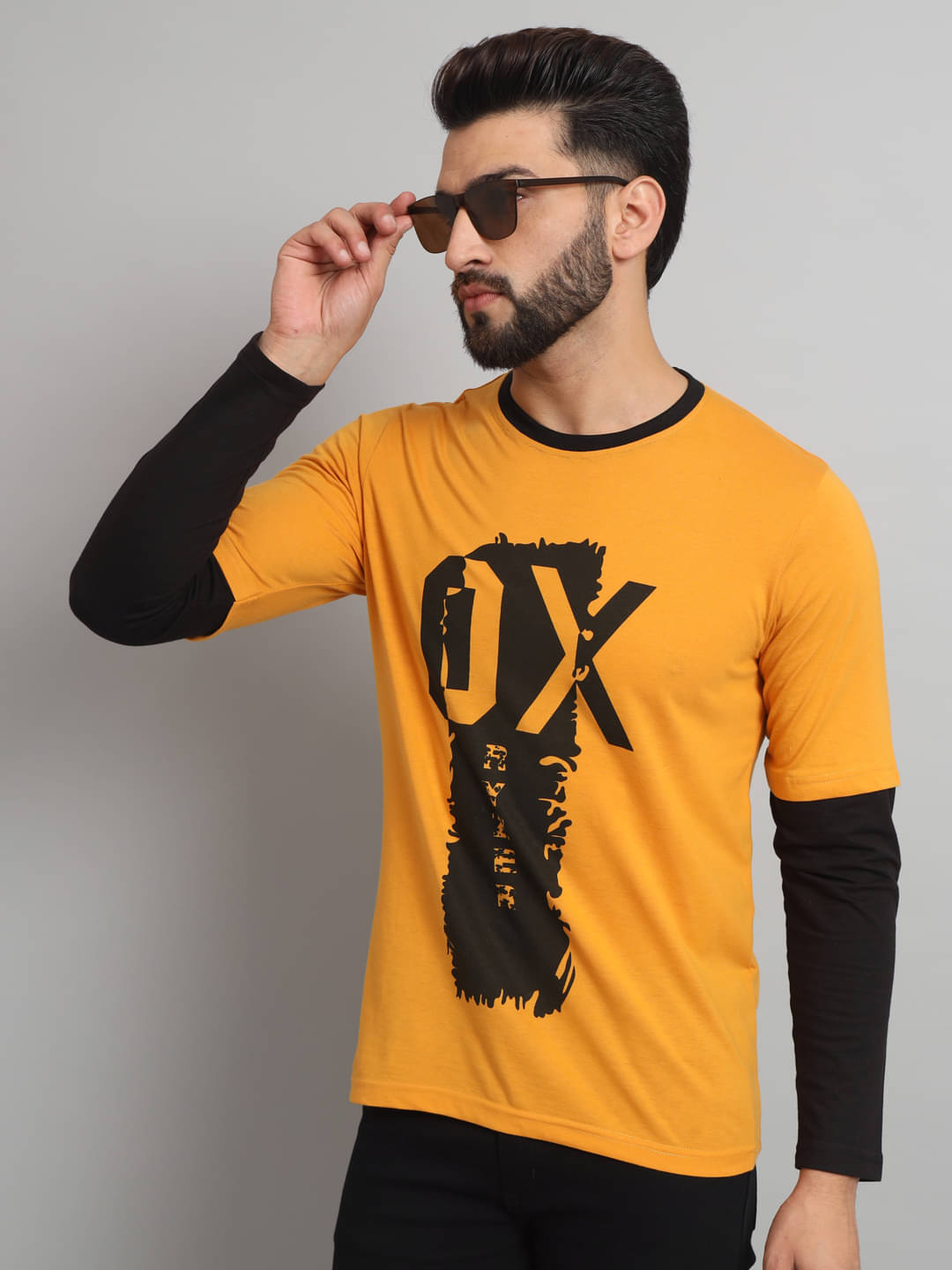     			EMERALD APPAREL TRADING Pack of 1 Cotton Blend Regular Fit Men's T-Shirt ( Mustard )