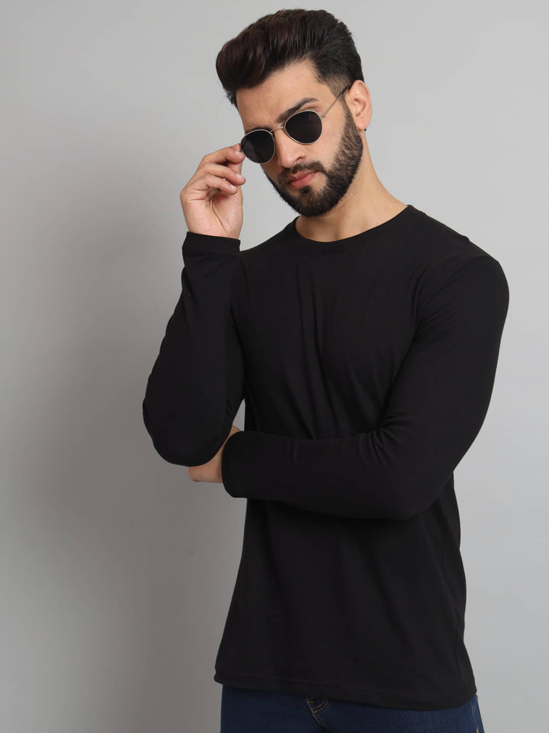     			EMERALD APPAREL TRADING Pack of 1 Cotton Blend Regular Fit Men's T-Shirt ( Black )