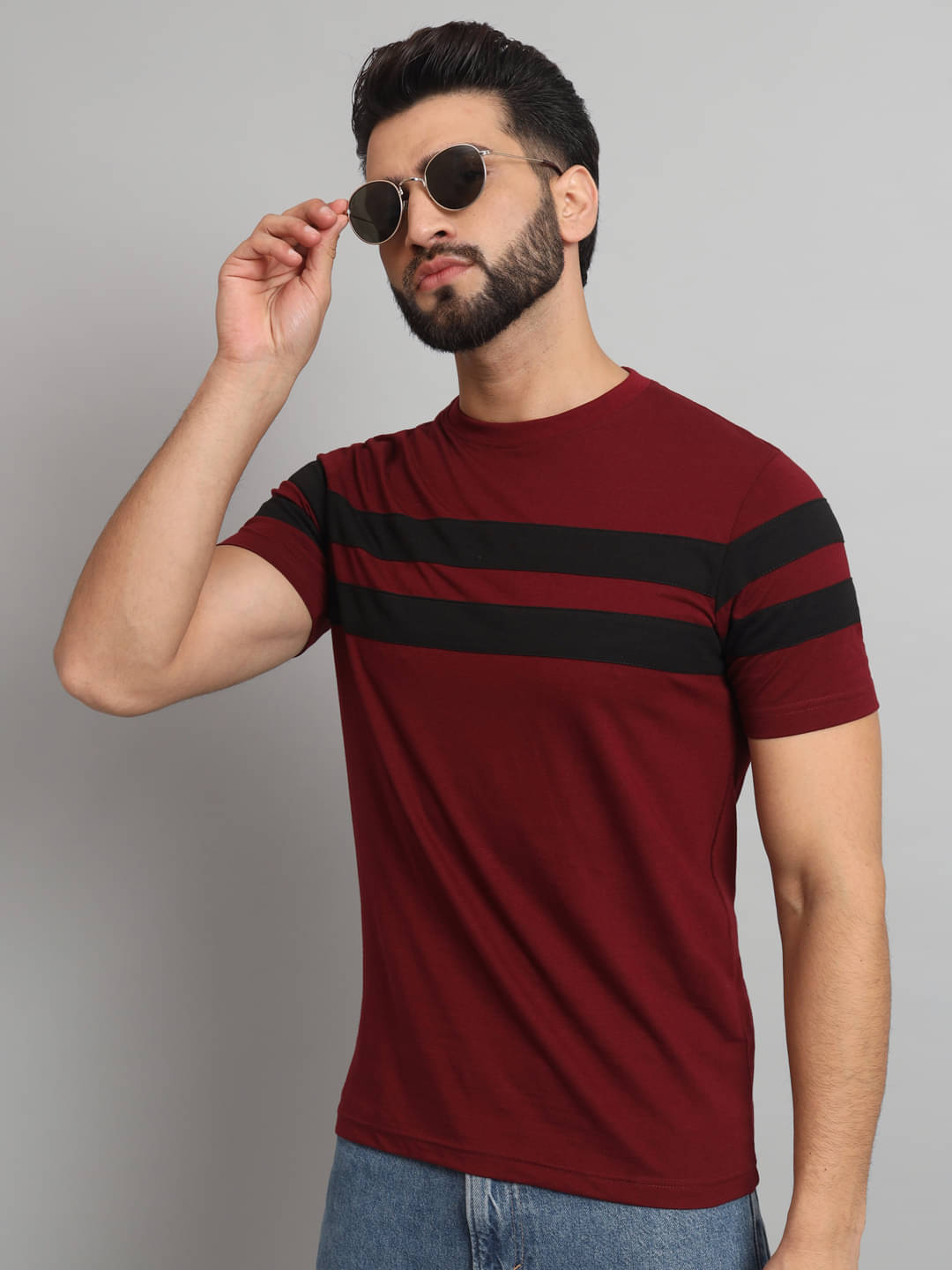     			EMERALD APPAREL TRADING Pack of 1 Cotton Blend Regular Fit Men's T-Shirt ( Maroon )
