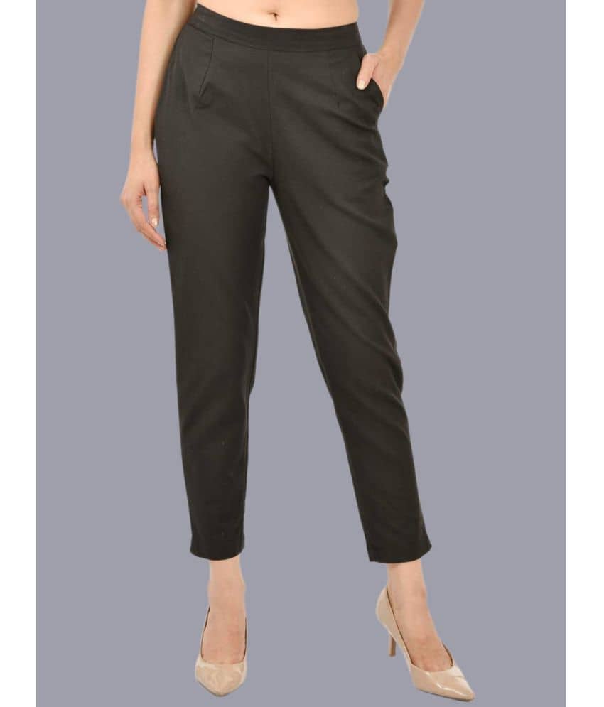 FABISHO Black Cotton Regular Women's Casual Pants ( Pack of 1 ) - Trousers | Buy online on ZillyBuy